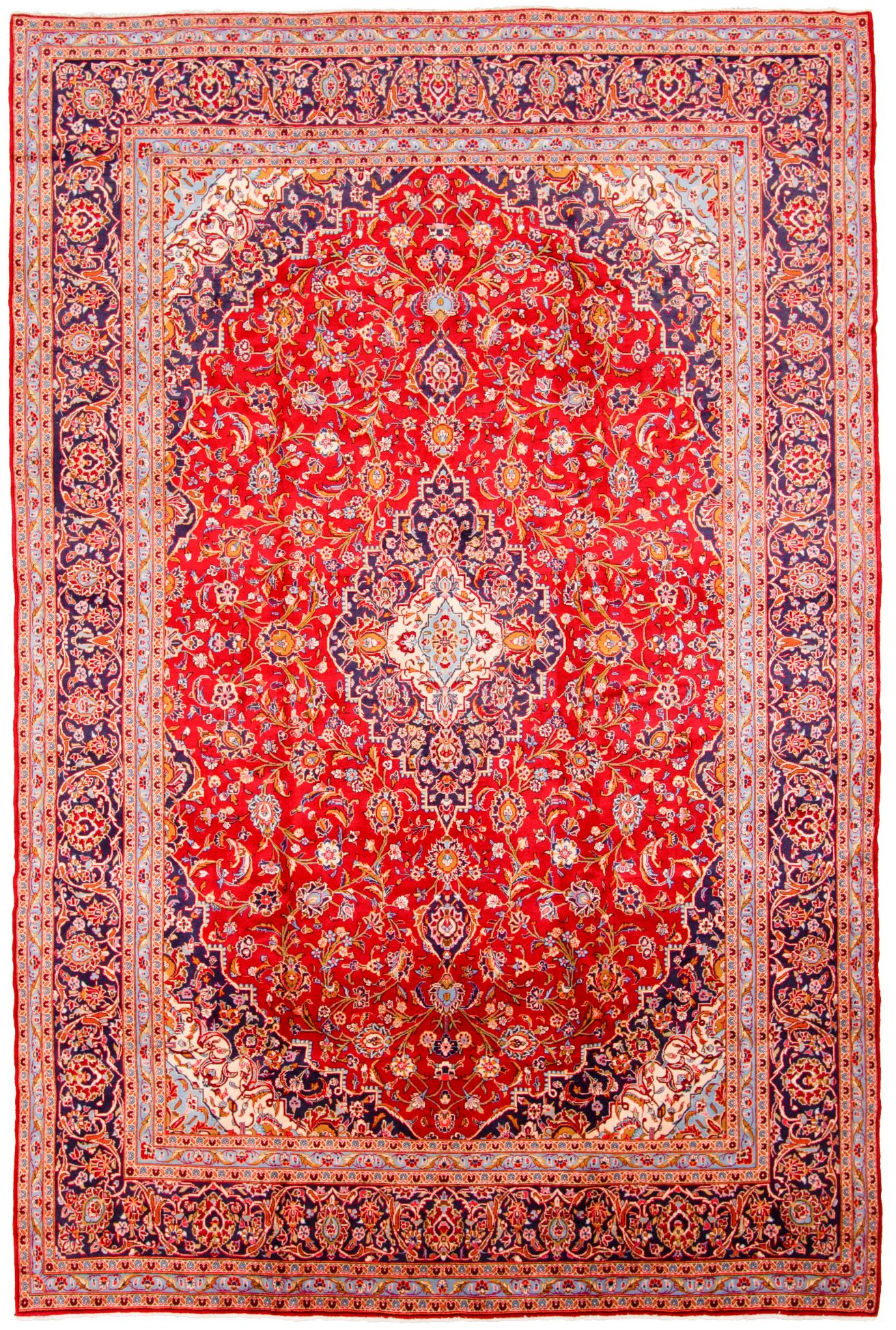 Hand-knotted Kashan  Wool Rug 10'2" x 14'7" Size: 10'2" x 14'7"  
