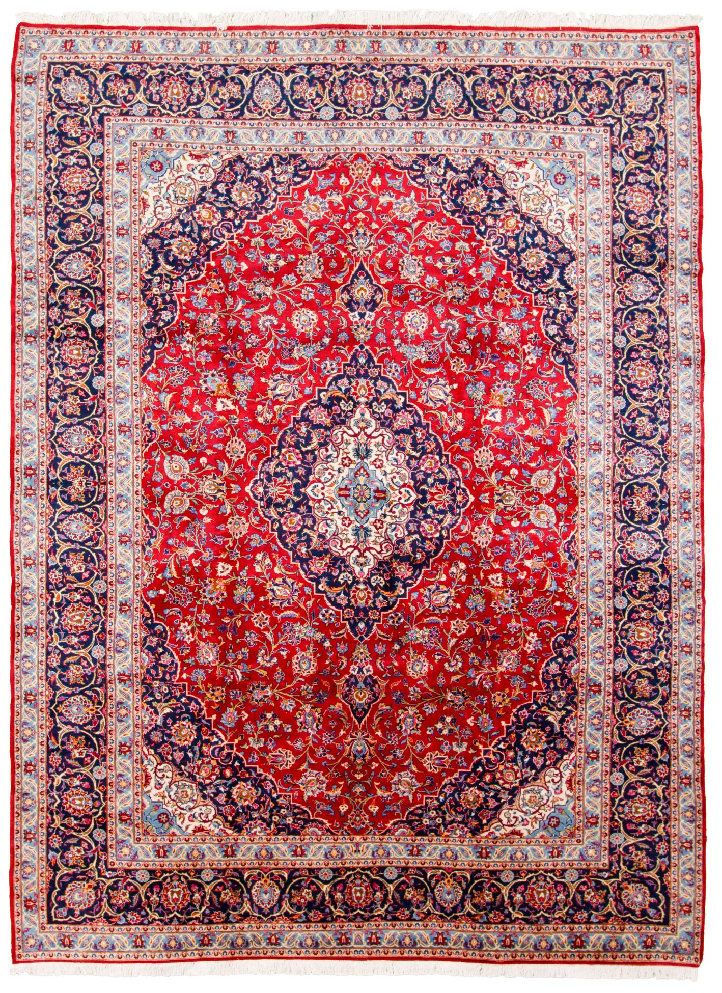 Hand-knotted Kashan  Wool Rug 9'10" x 13'5"  Size: 9'10" x 13'5"  