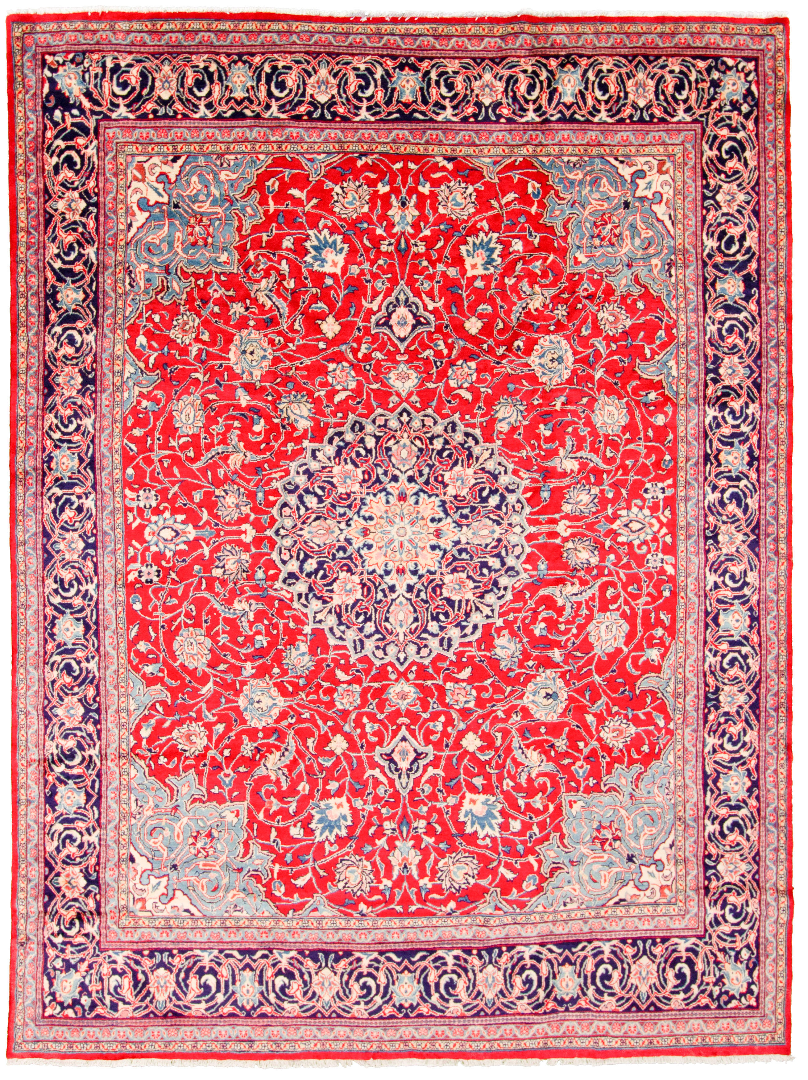 Hand-knotted Mahal  Wool Rug 9'9" x 13'0" Size: 9'9" x 13'0"  