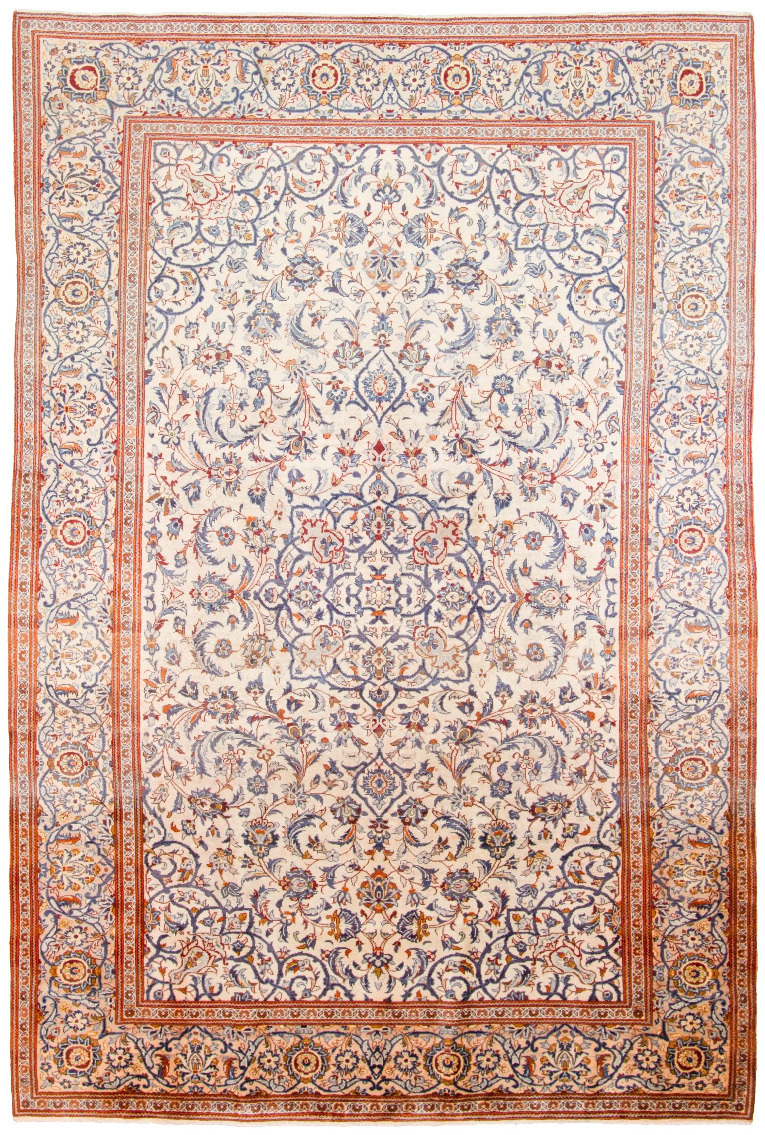 Hand-knotted Kashan  Wool Rug 7'11" x 12'1"  Size: 7'11" x 12'1"  