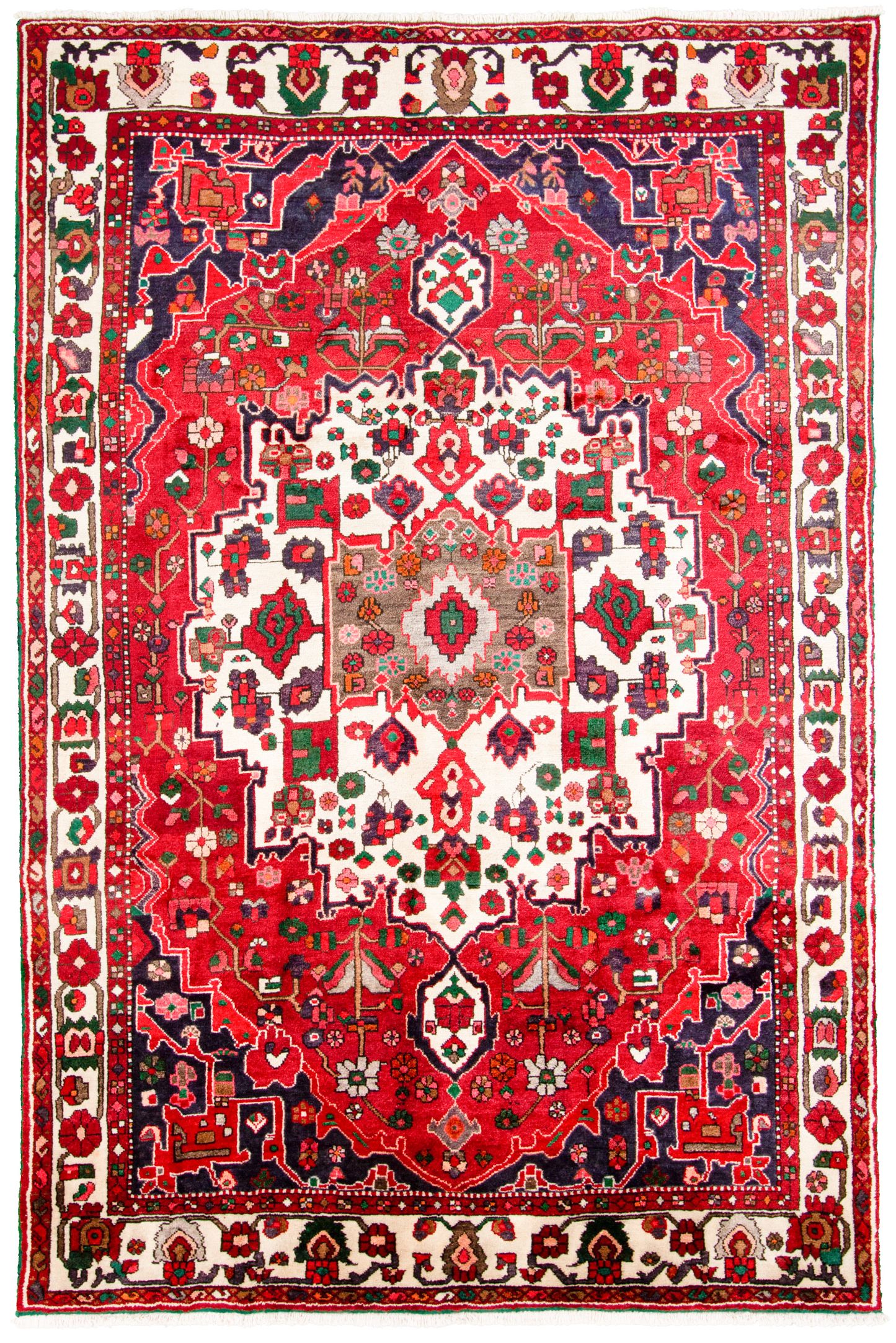 Hand-knotted Bakhtiar  Wool Rug 6'7" x 9'10" Size: 6'7" x 9'10"  