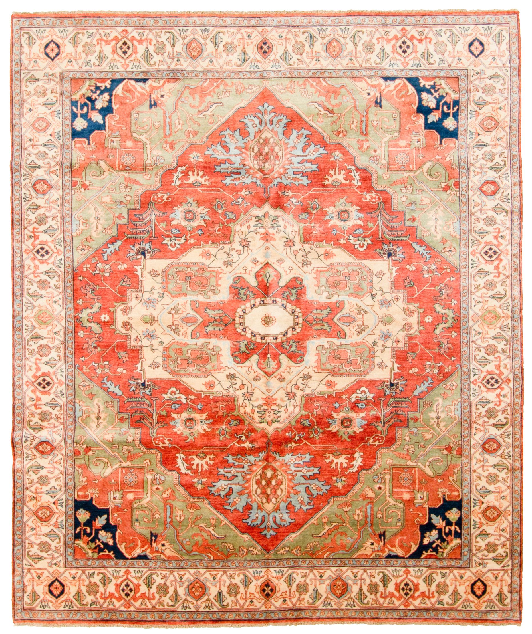 Hand-knotted Serapi Jewel Beige, Red  Rug 8'2" x 9'10" Size: 8'2" x 9'11"  