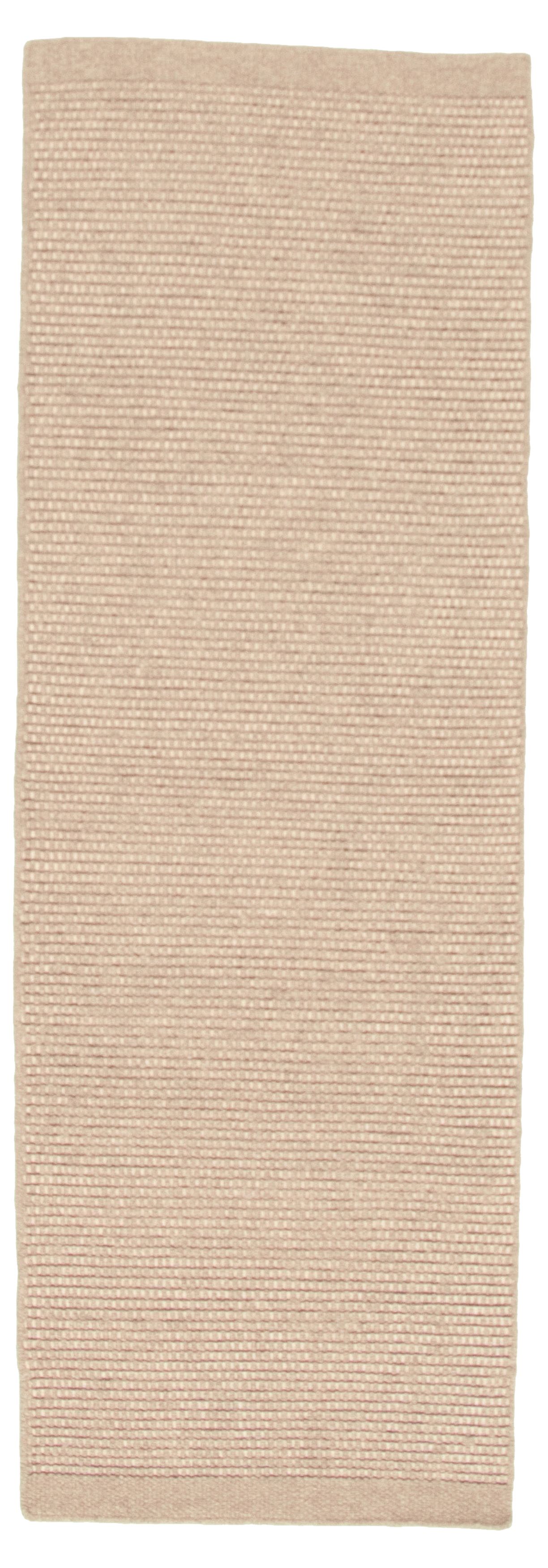 Hand loomed Bungalow  Tan Wool Dhurrie 2'8" x 8'1" Size: 2'8" x 8'1"  