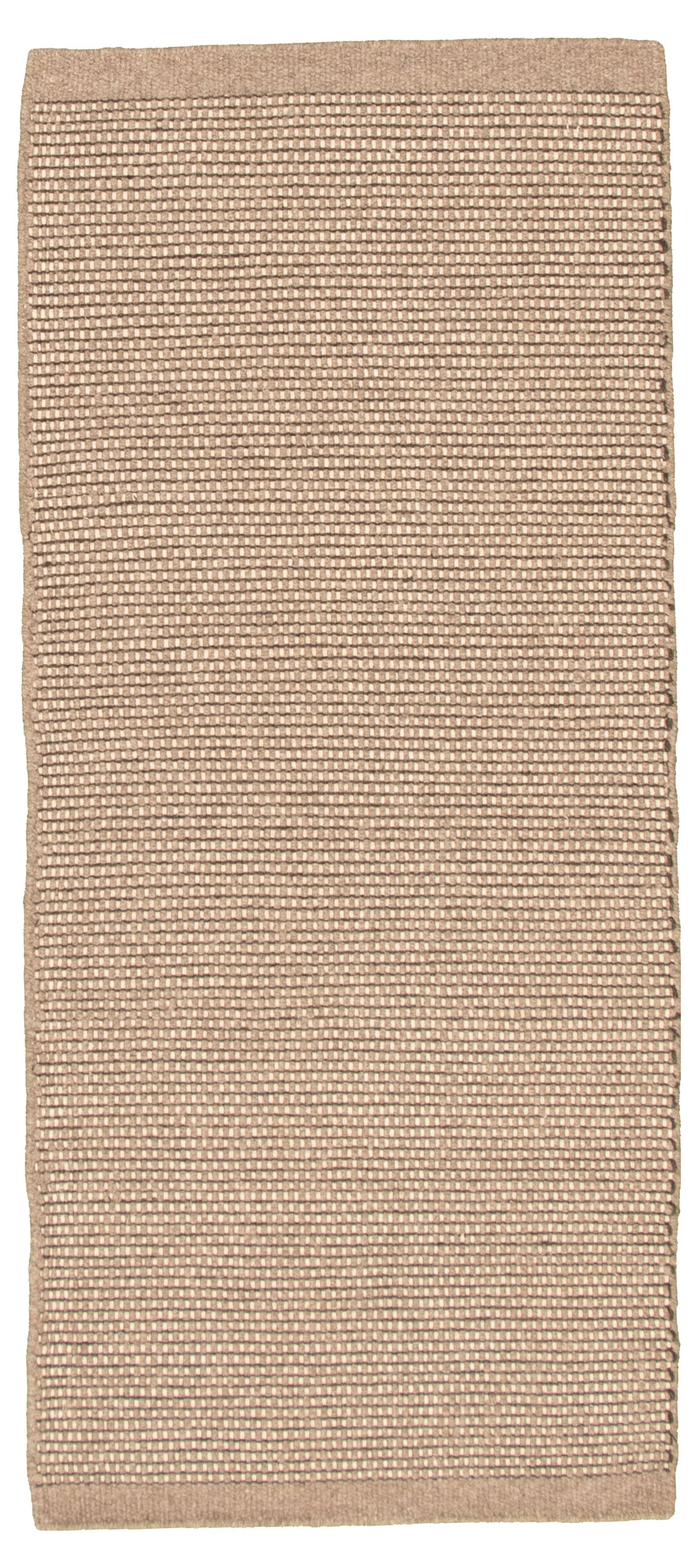 Hand loomed Bungalow TN Tan Wool Dhurrie 2'10" x 7'0" Size: 2'10" x 7'0"  