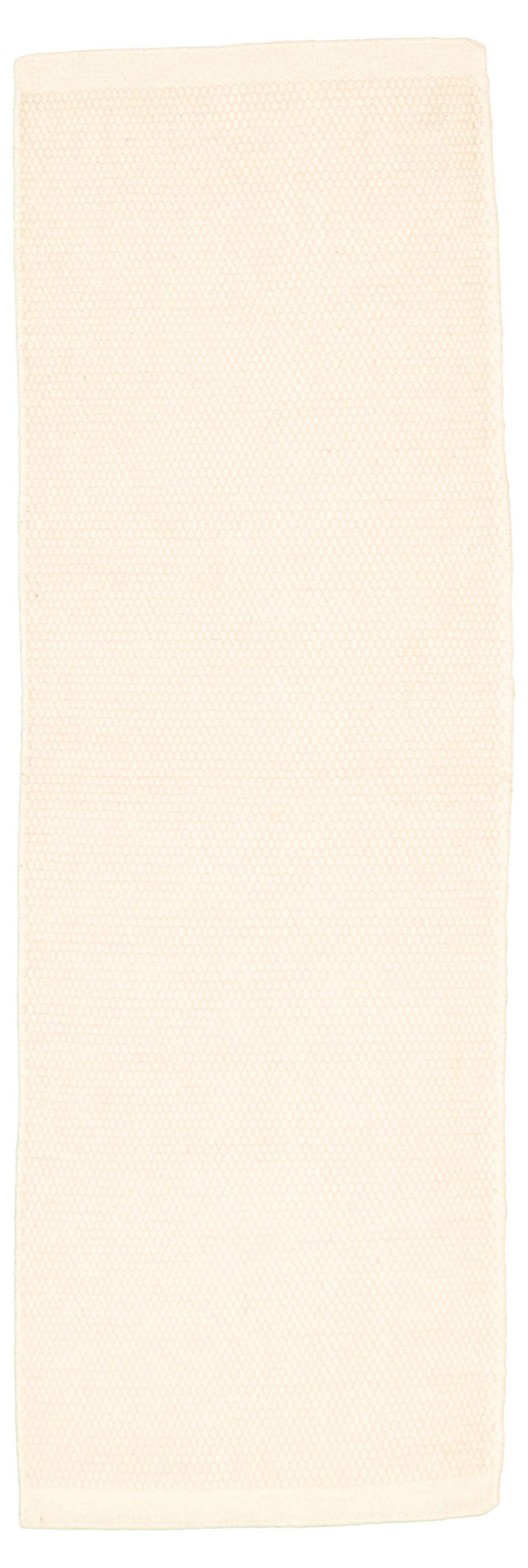 Hand loomed Bungalow CR Cream Wool Dhurrie 2'8" x 6'9" Size: 2'8" x 6'9"  