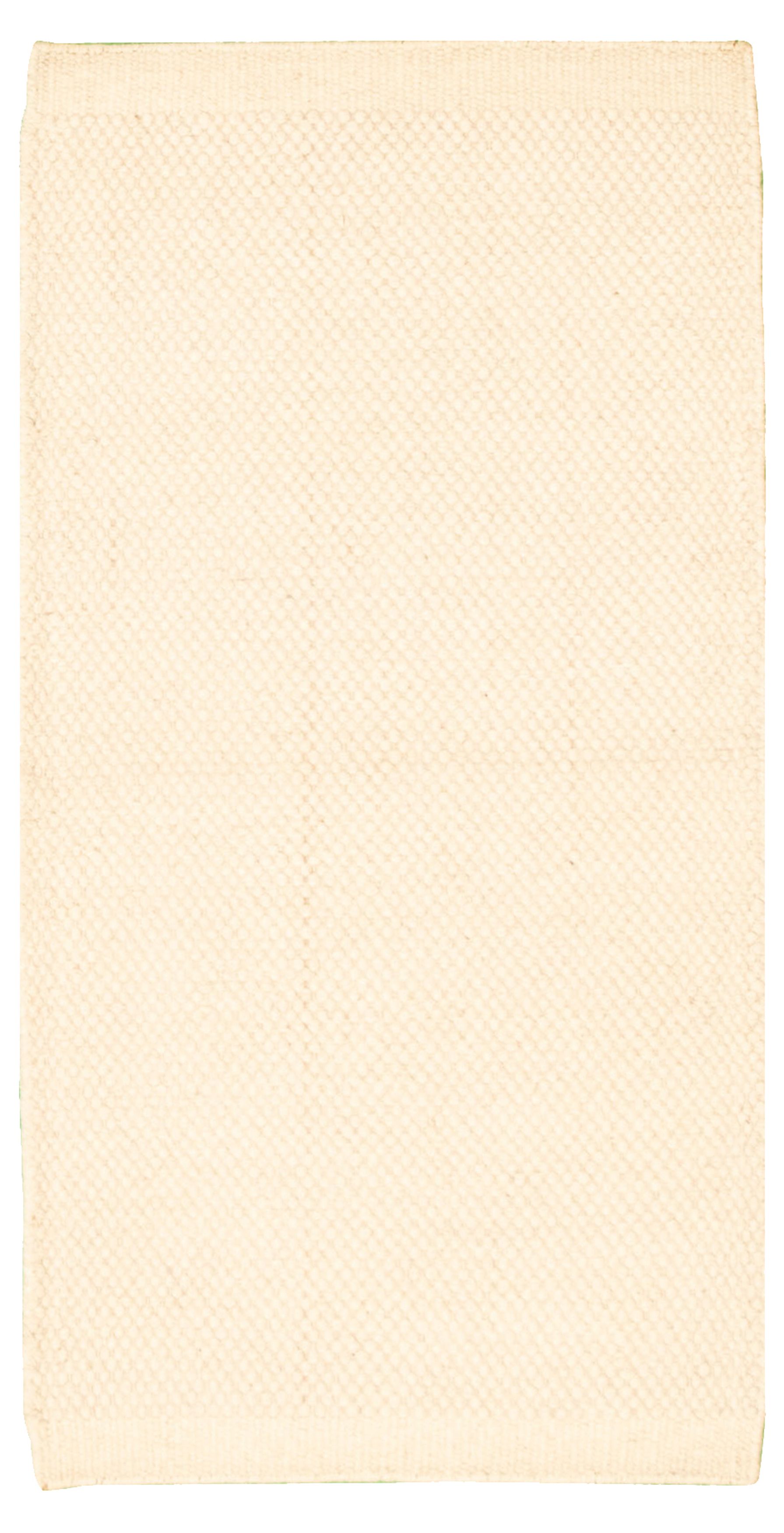 Hand loomed Bungalow CR Cream Wool Dhurrie 2'4" x 4'5" Size: 2'4" x 4'5"  