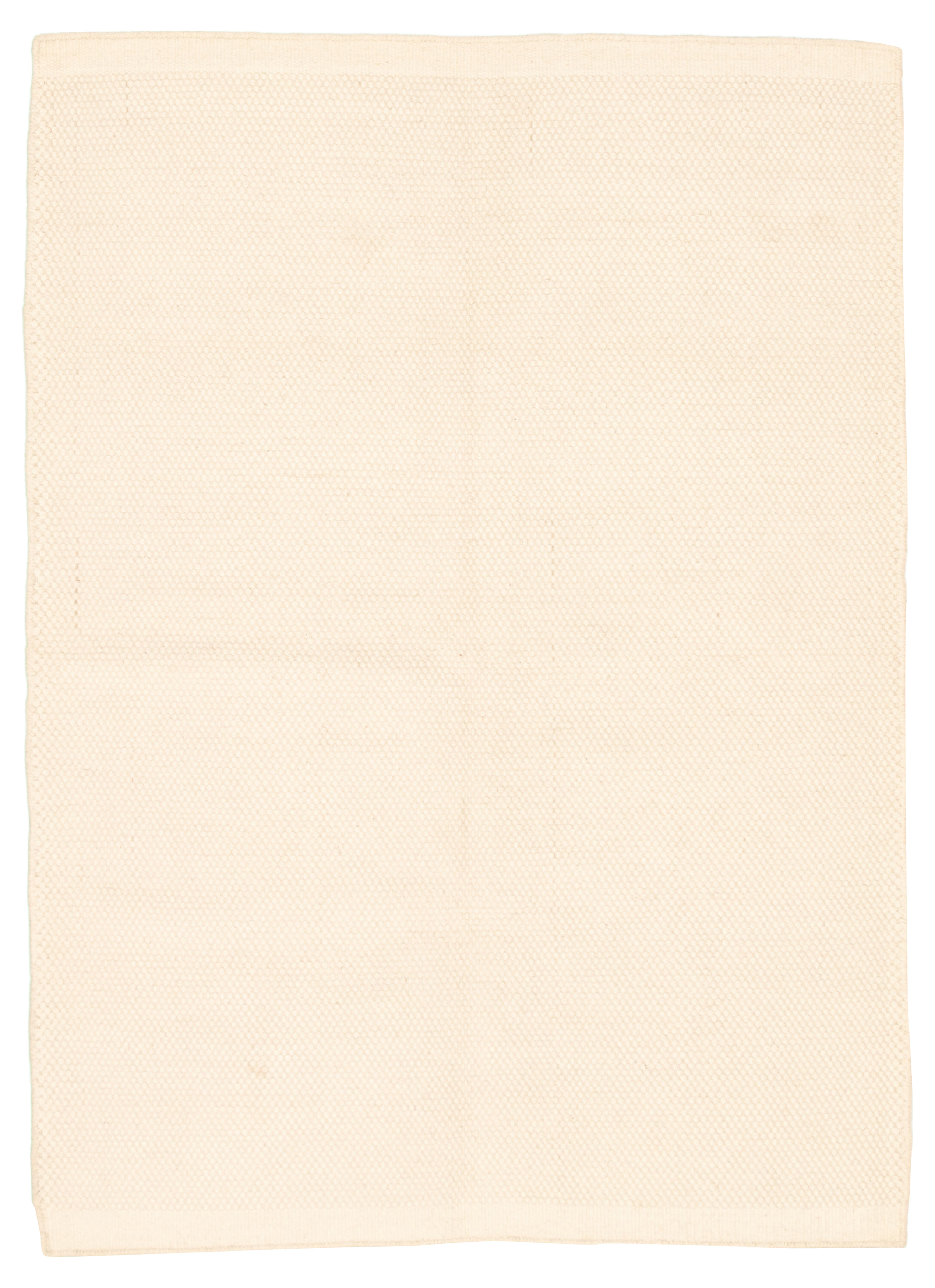 Hand loomed Bungalow CR Cream Wool Dhurrie 5'5" x 7'5" Size: 5'5" x 7'5"  