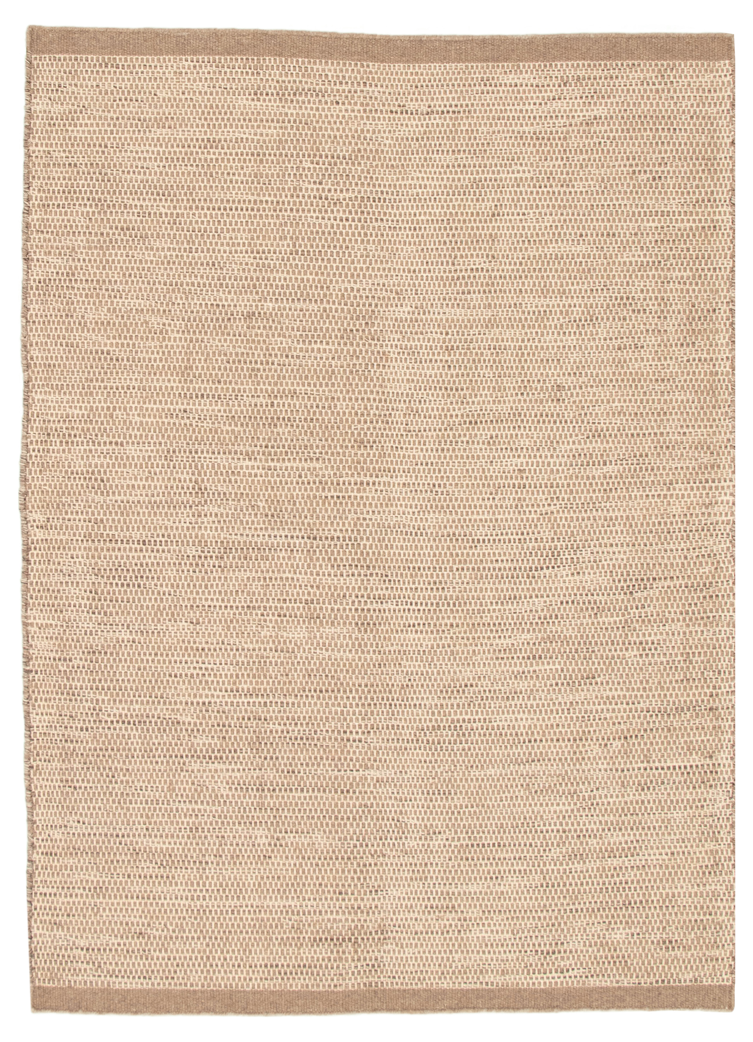 Hand loomed Bungalow CT Cream Wool Dhurrie 5'5" x 7'6" Size: 5'5" x 7'6"  