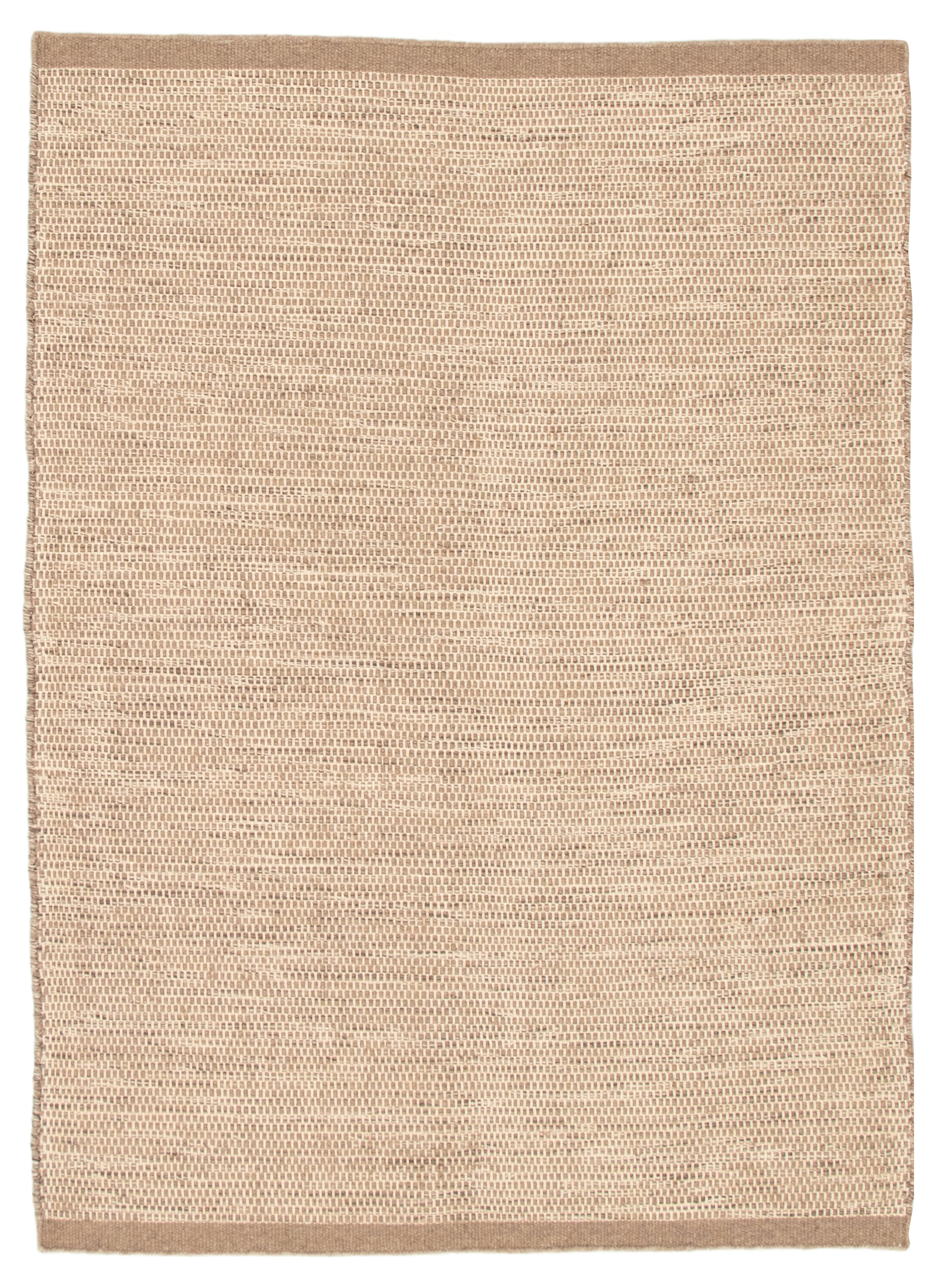 Hand loomed Bungalow CT Cream Wool Dhurrie 6'8" x 9'7" Size: 6'8" x 9'7"  