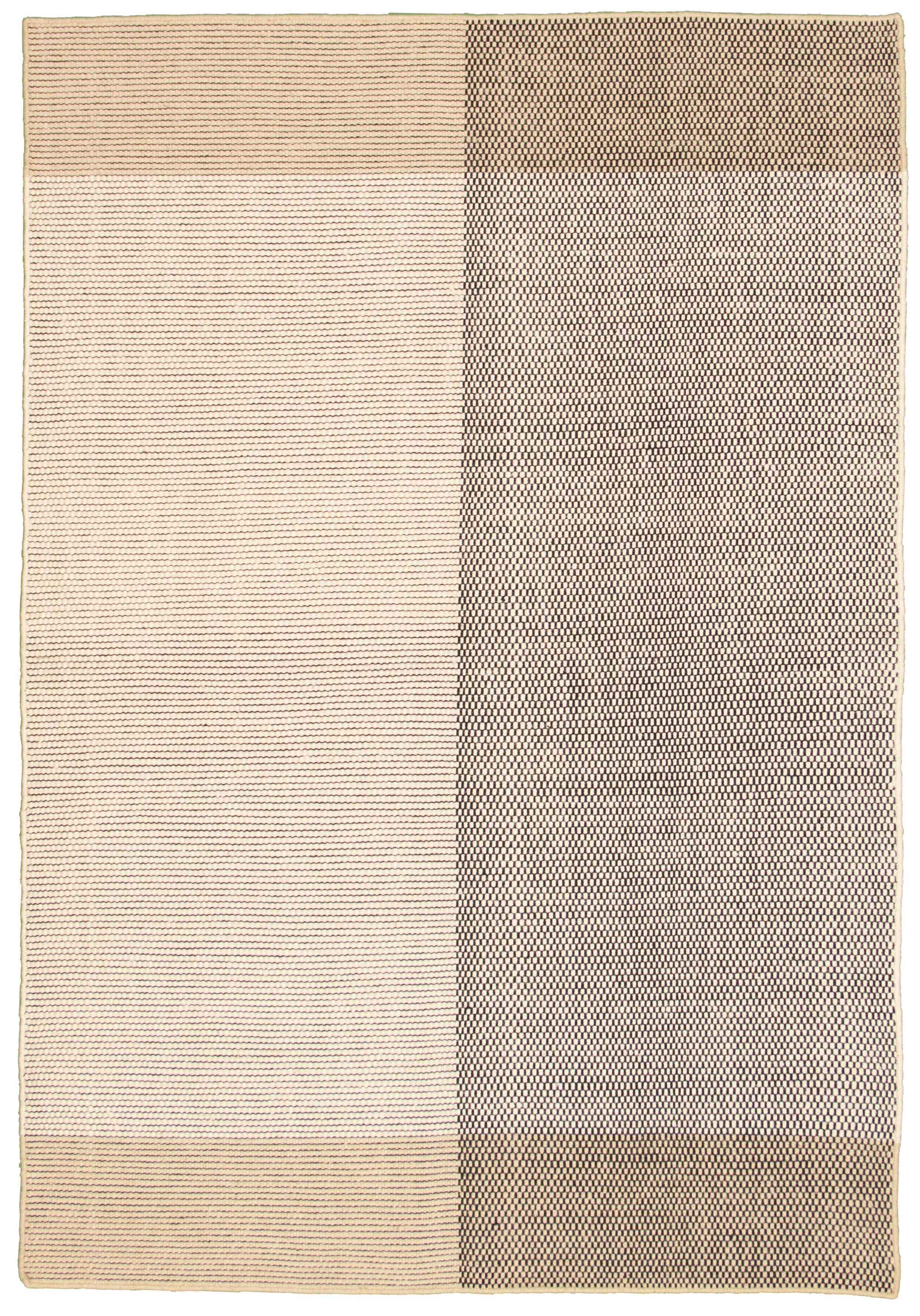 Hand loomed Bungalow STR Cream Wool Dhurrie 6'7" x 9'6" Size: 6'7" x 9'6"  