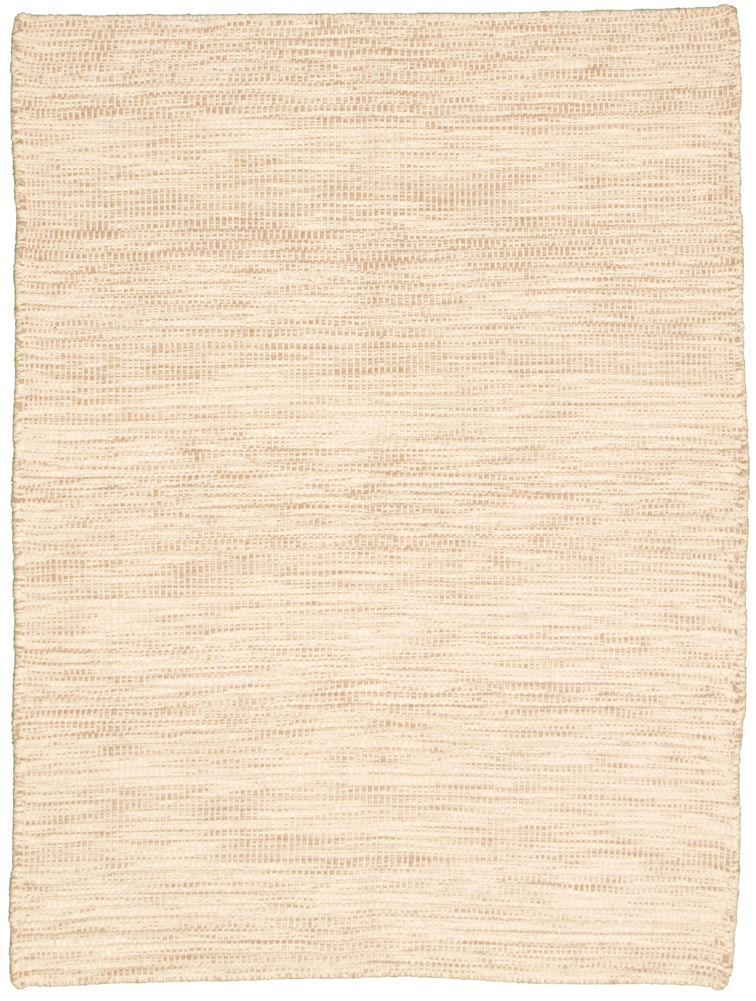 Hand loomed Bungalow  Cream Wool Dhurrie 5'5" x 7'6"  Size: 5'5" x 7'6"  