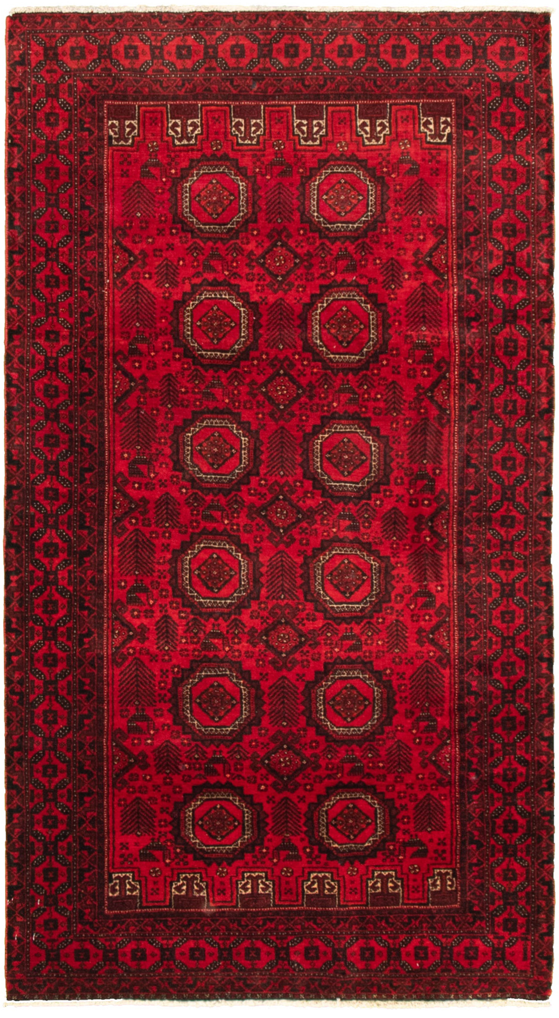 Hand-knotted Khal Mohammadi Red Wool Rug 3'2" x 5'11" Size: 3'2" x 5'11"  