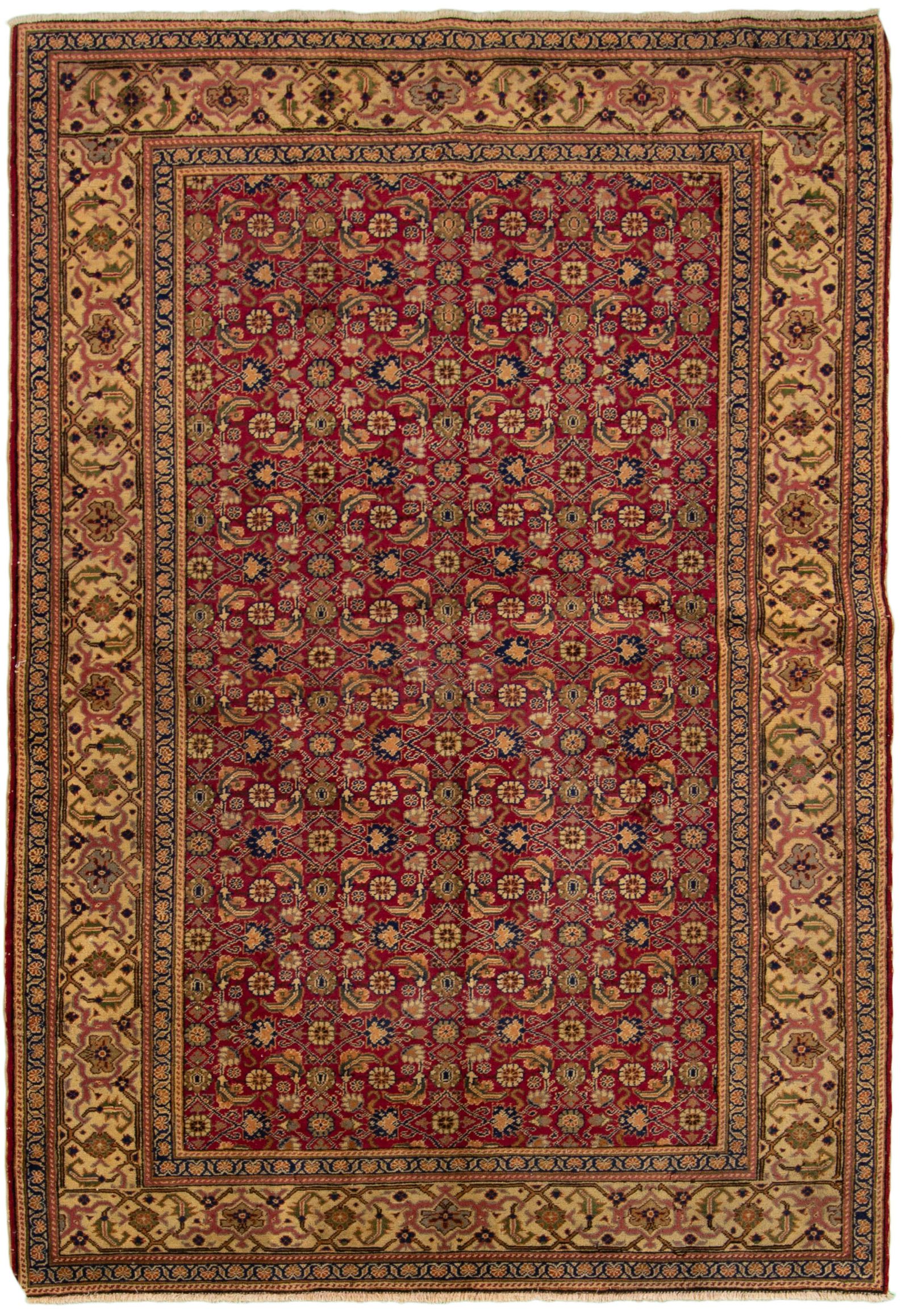 Hand-knotted Keisari Vintage Ivory, Red  Rug 4'11" x 7'0" Size: 4'11" x 7'0"  