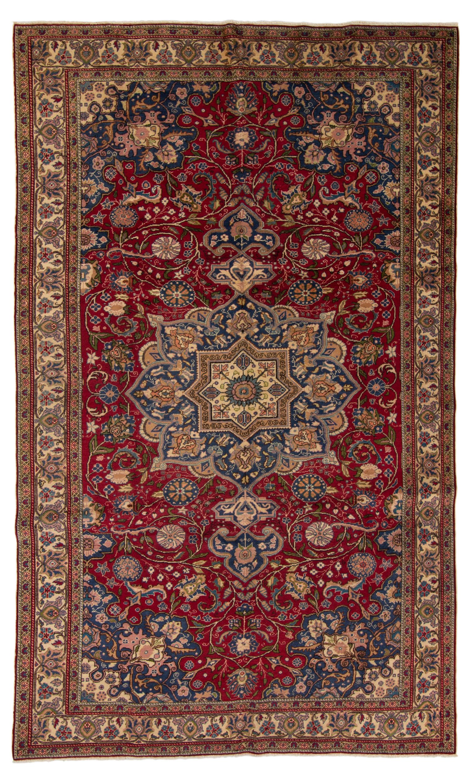 Hand-knotted Keisari Vintage Ivory, Red  Rug 6'3" x 10'2" Size: 6'3" x 10'2"  