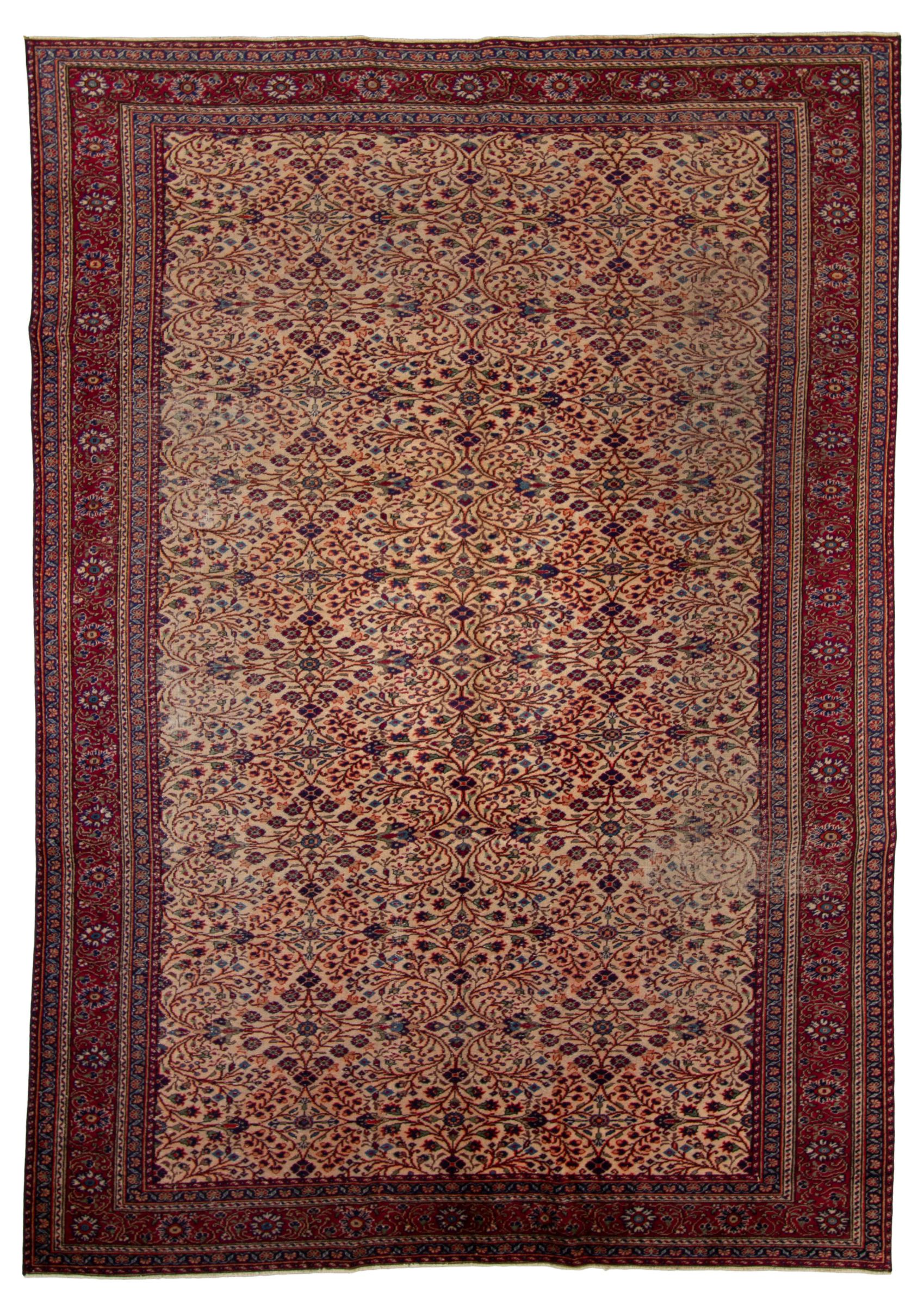Hand-knotted Keisari Vintage Ivory, Red  Rug 6'5" x 9'3" Size: 6'5" x 9'3"  