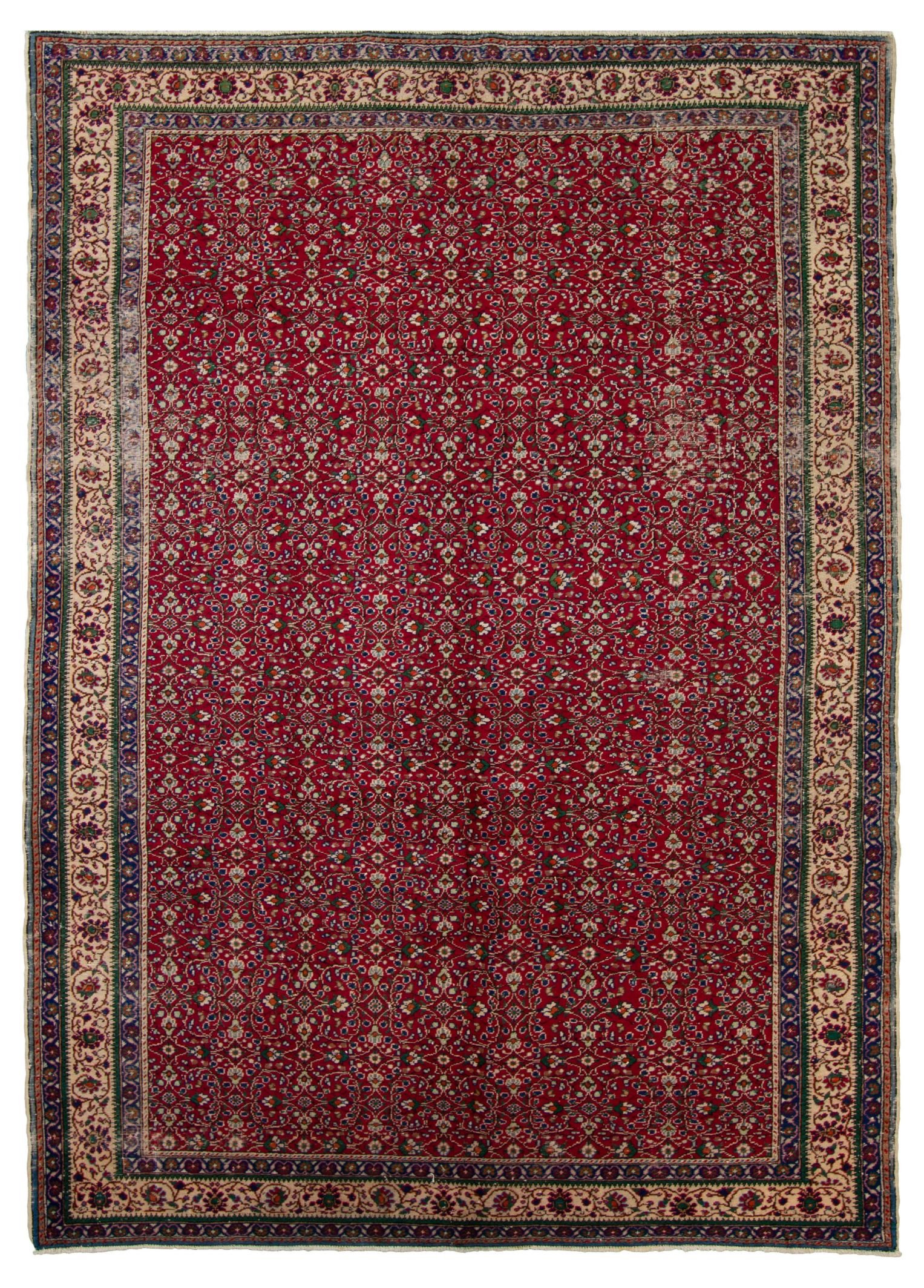 Hand-knotted Keisari Vintage Ivory, Red  Rug 6'7" x 9'3" Size: 6'7" x 9'3"  