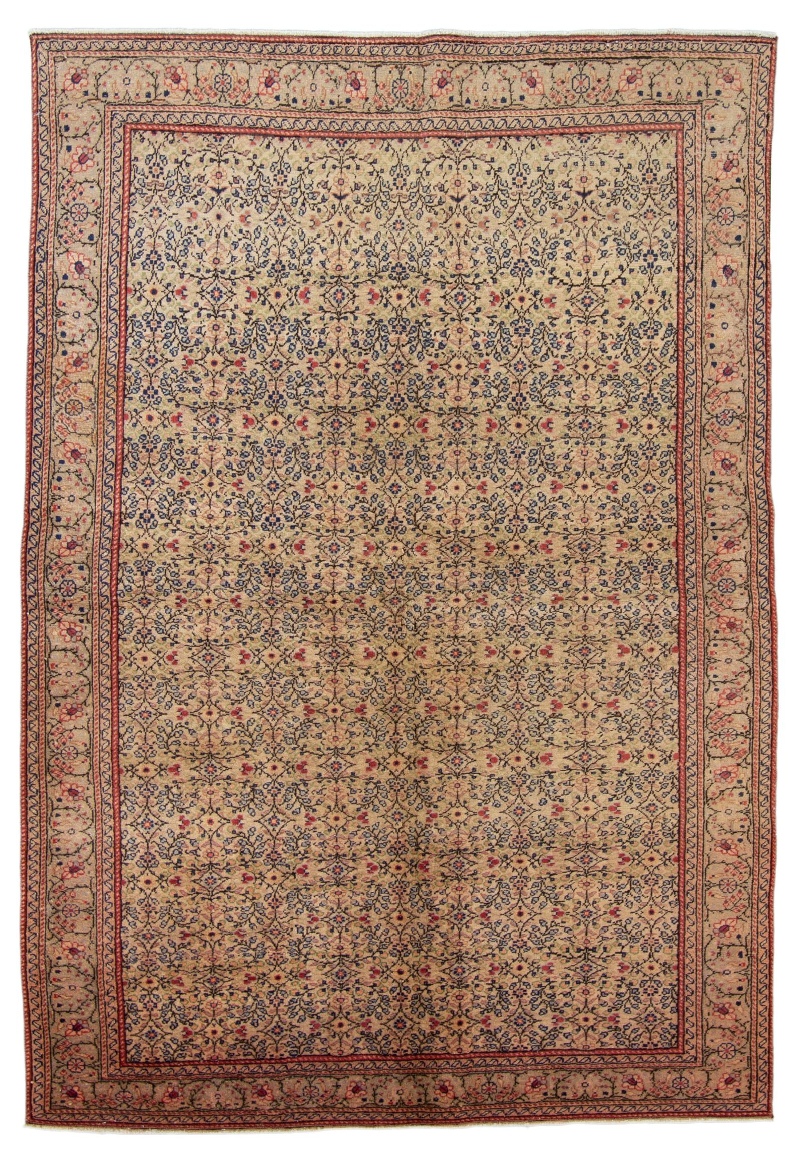 Hand-knotted Keisari Vintage Ivory, Red  Rug 4'9" x 6'10" Size: 4'9" x 6'10"  