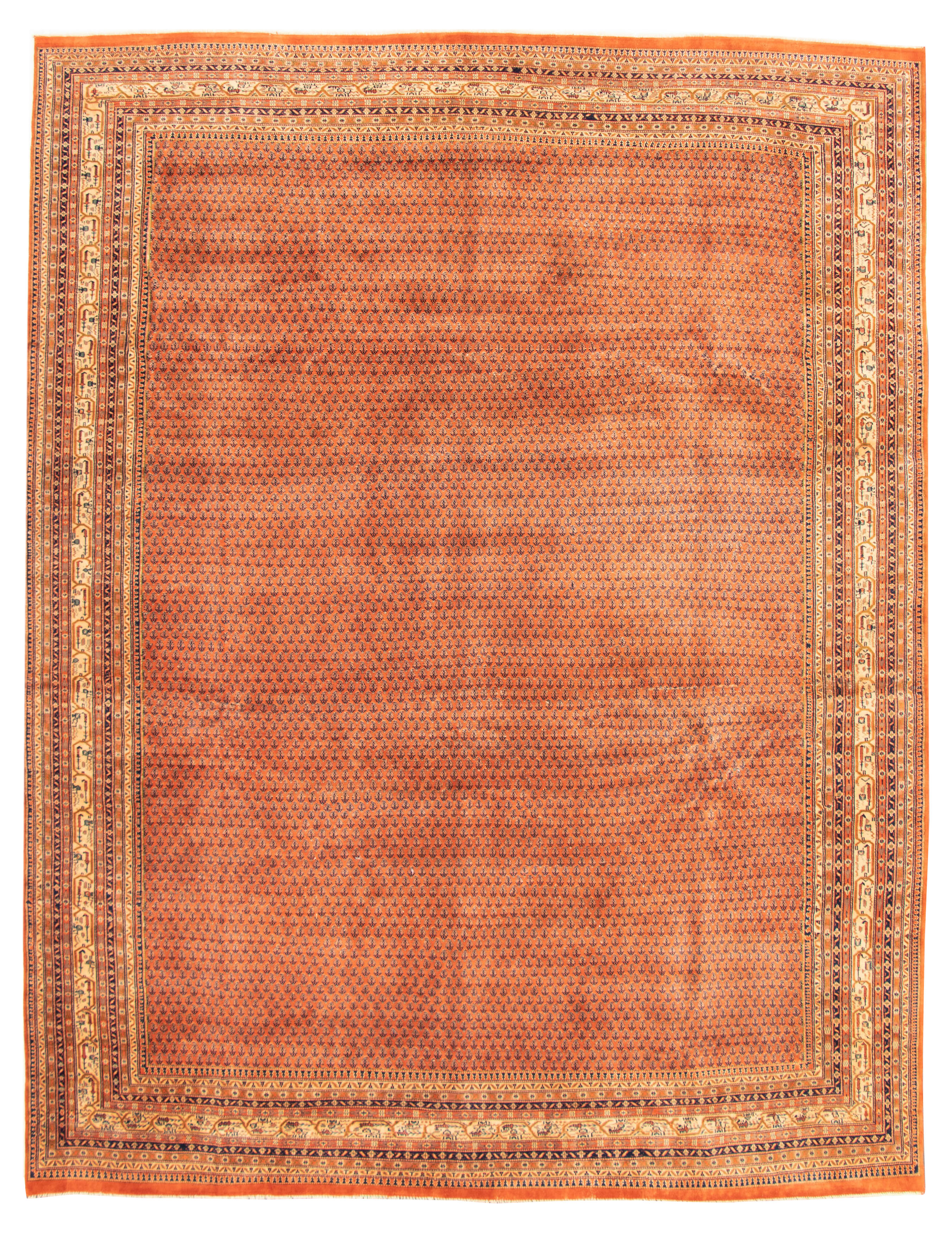 Hand-knotted Royal Mahal Copper Wool Rug 10'0" x 13'0" Size: 10'0" x 13'0"  