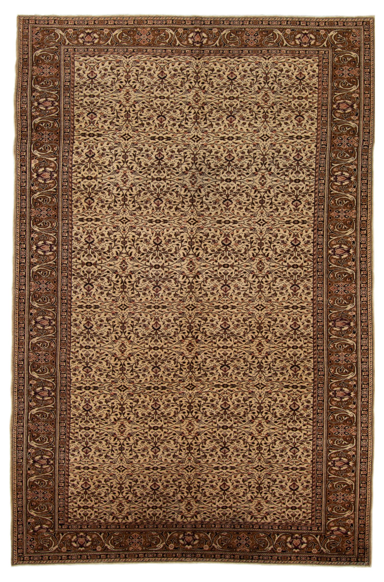 Hand-knotted Keisari Vintage Ivory  Rug 6'6" x 9'9" Size: 6'6" x 9'9"  