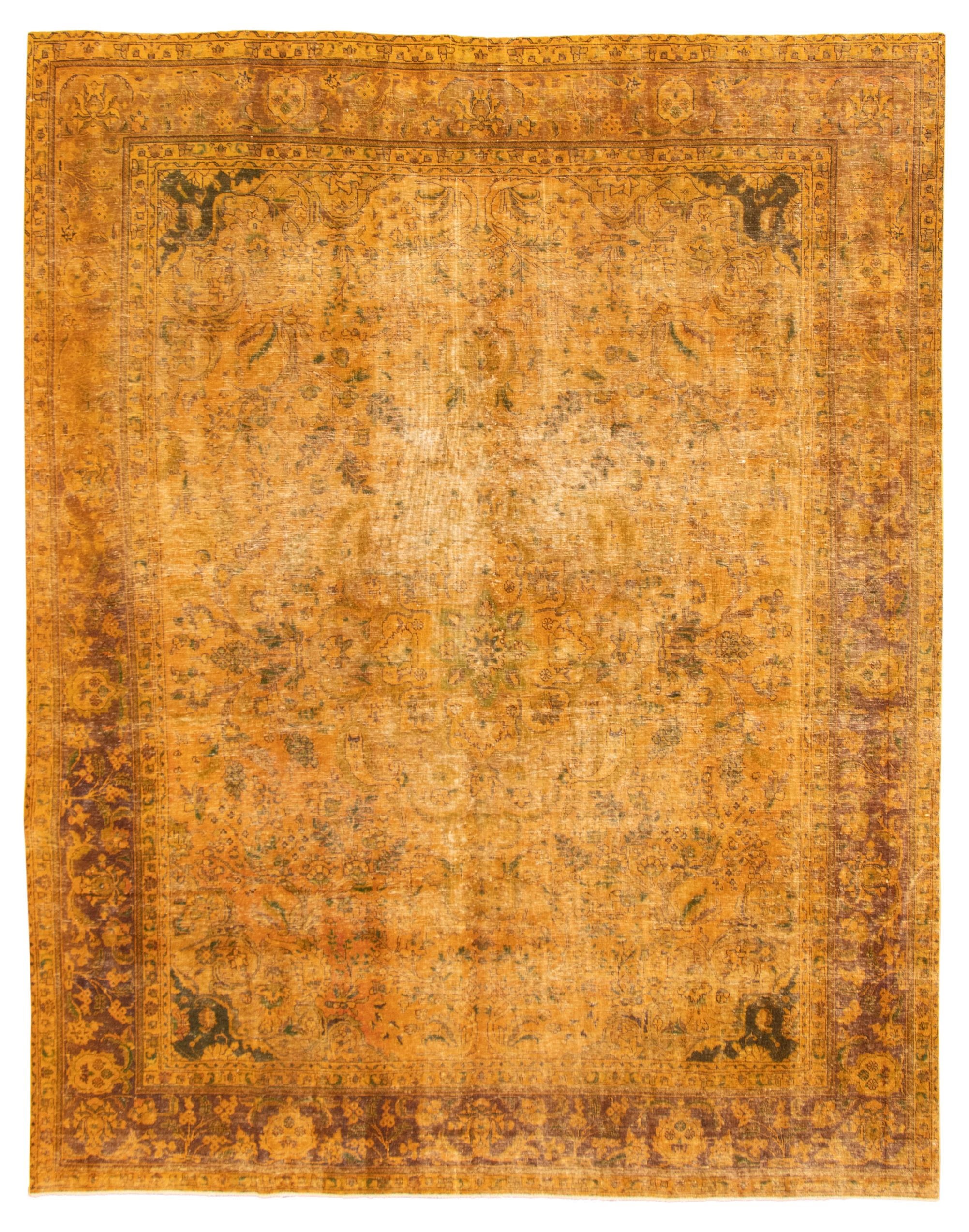 Hand-knotted Color Transition Dark Gold Wool Rug 9'10" x 12'6" Size: 9'10" x 12'6"  