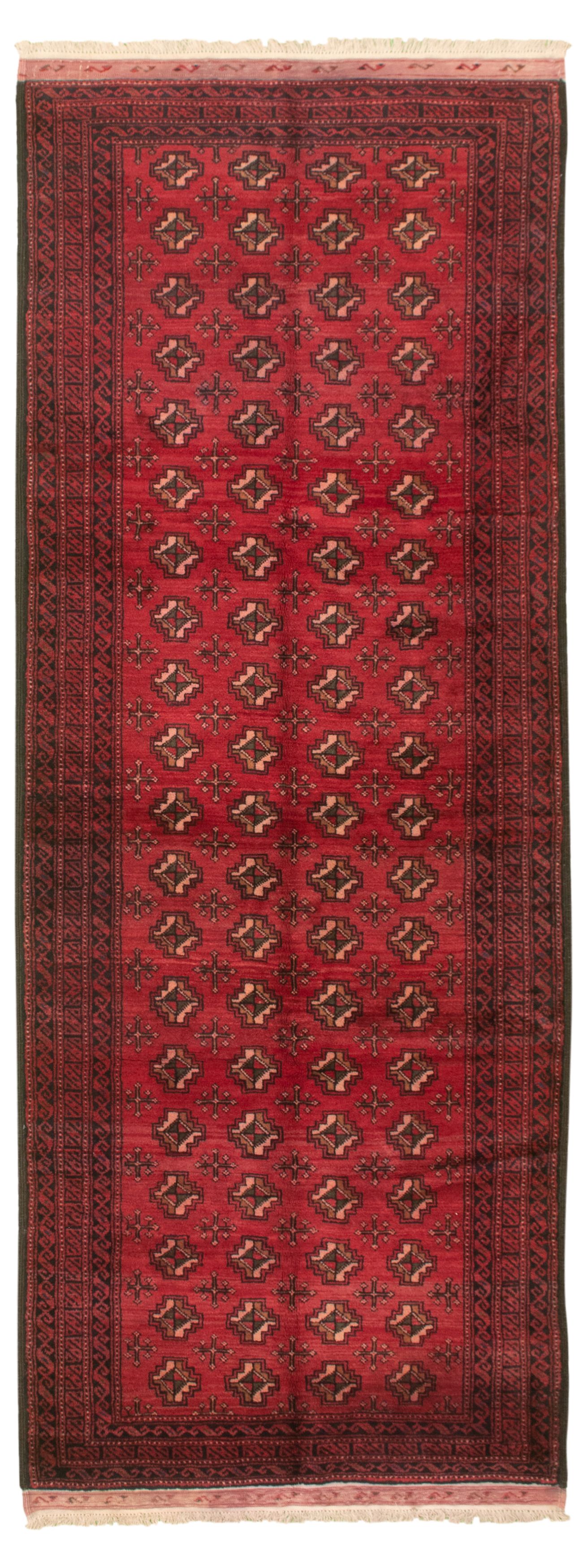 Hand-knotted Authentic Turkish Red Wool Rug 3'5" x 9'2" Size: 3'5" x 9'2"  