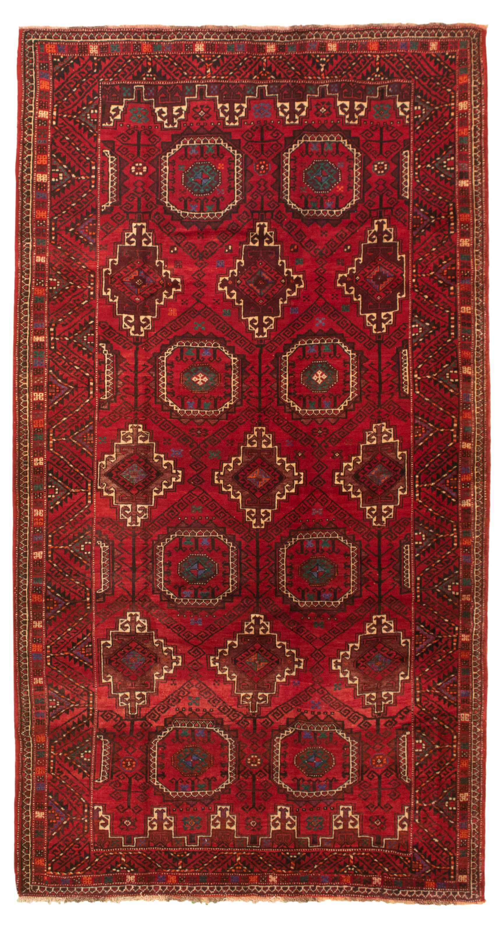 Hand-knotted Authentic Turkish Red Wool Rug 5'6" x 9'8" Size: 5'6" x 9'8"  