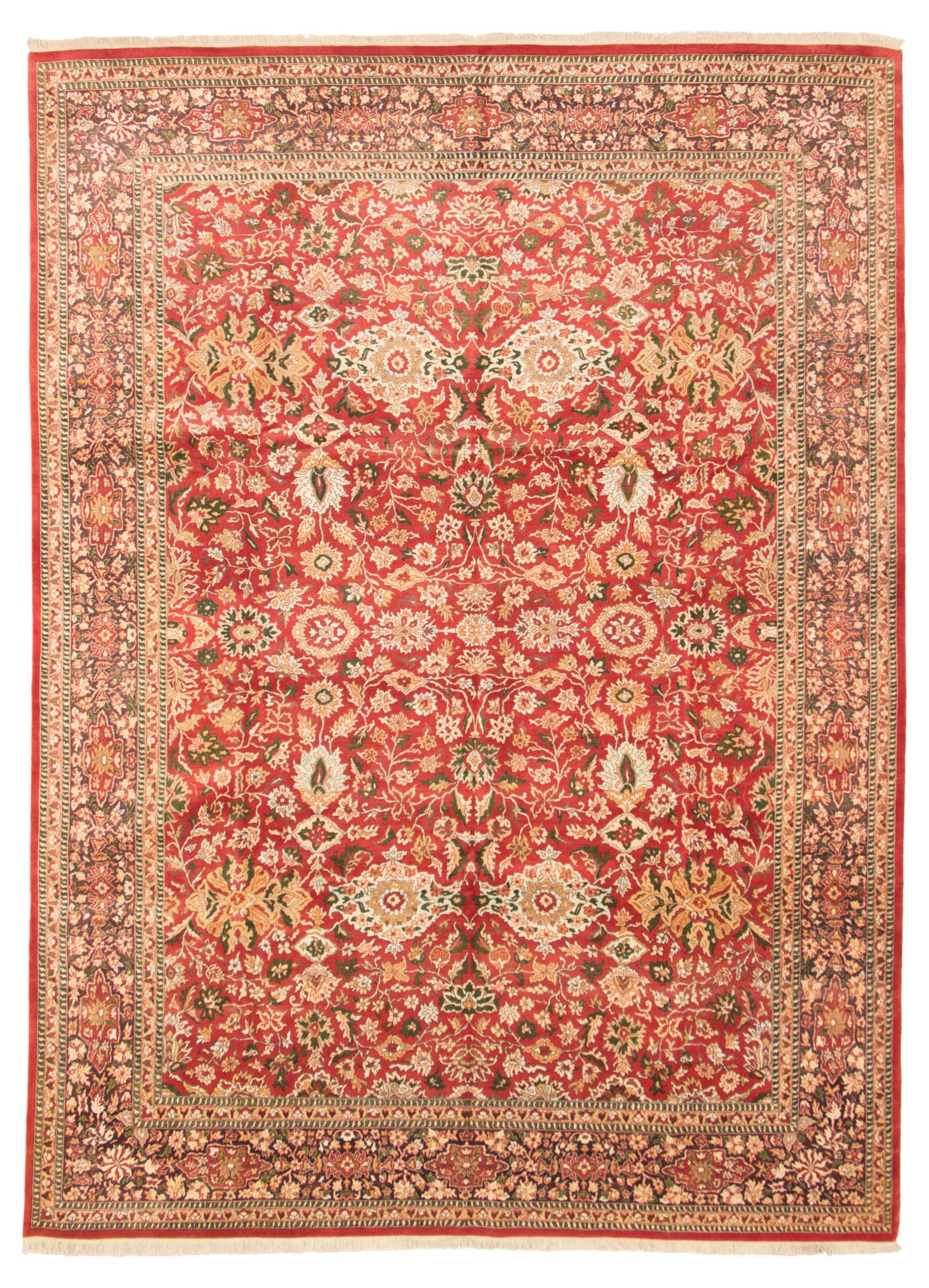 Hand-knotted Pako Persian 18/20 Red Wool Rug 9'0" x 12'5" Size: 9'0" x 12'5"  