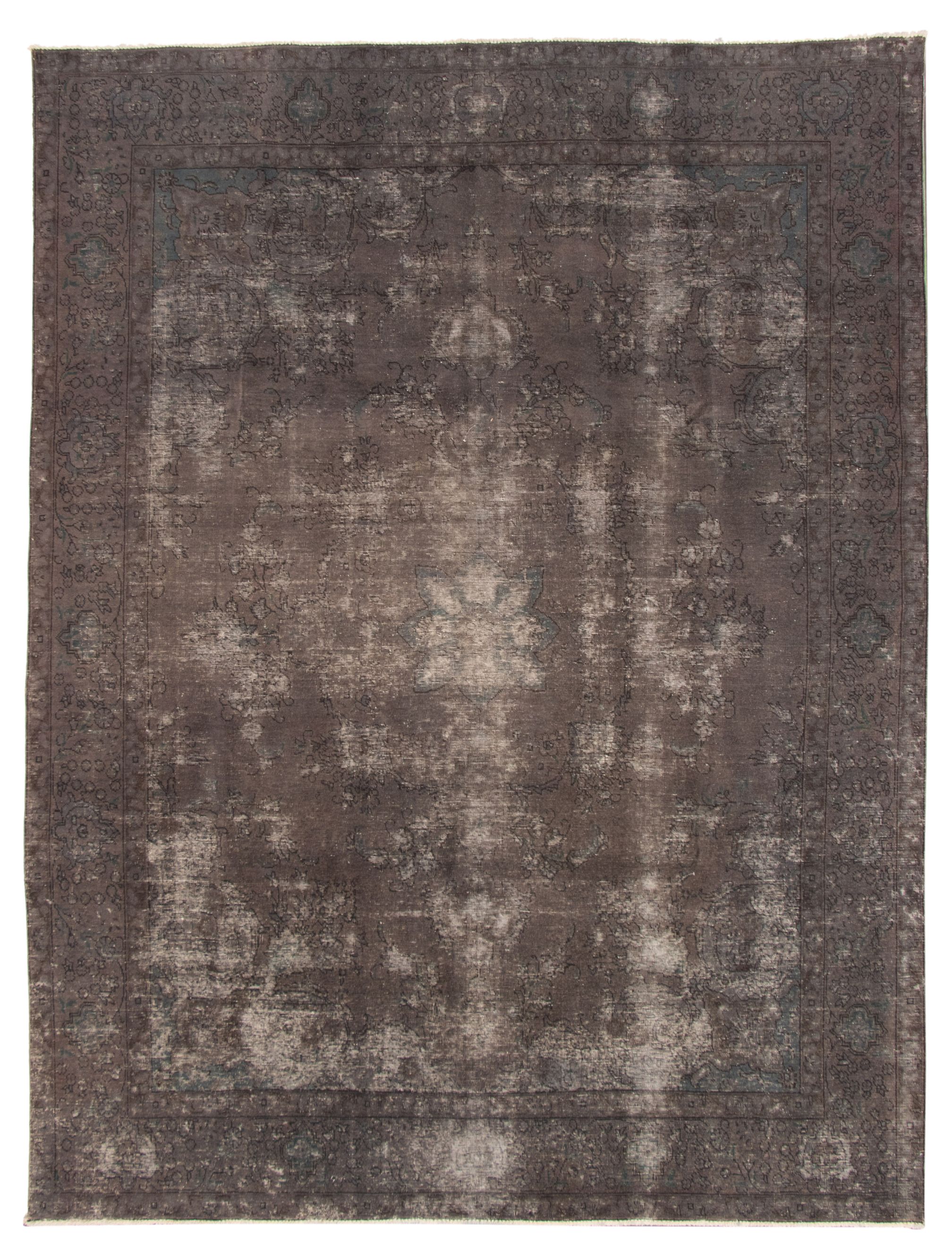 Hand-knotted Color Transition Dark Grey Wool Rug 9'10" x 12'10" Size: 9'10" x 12'10"  