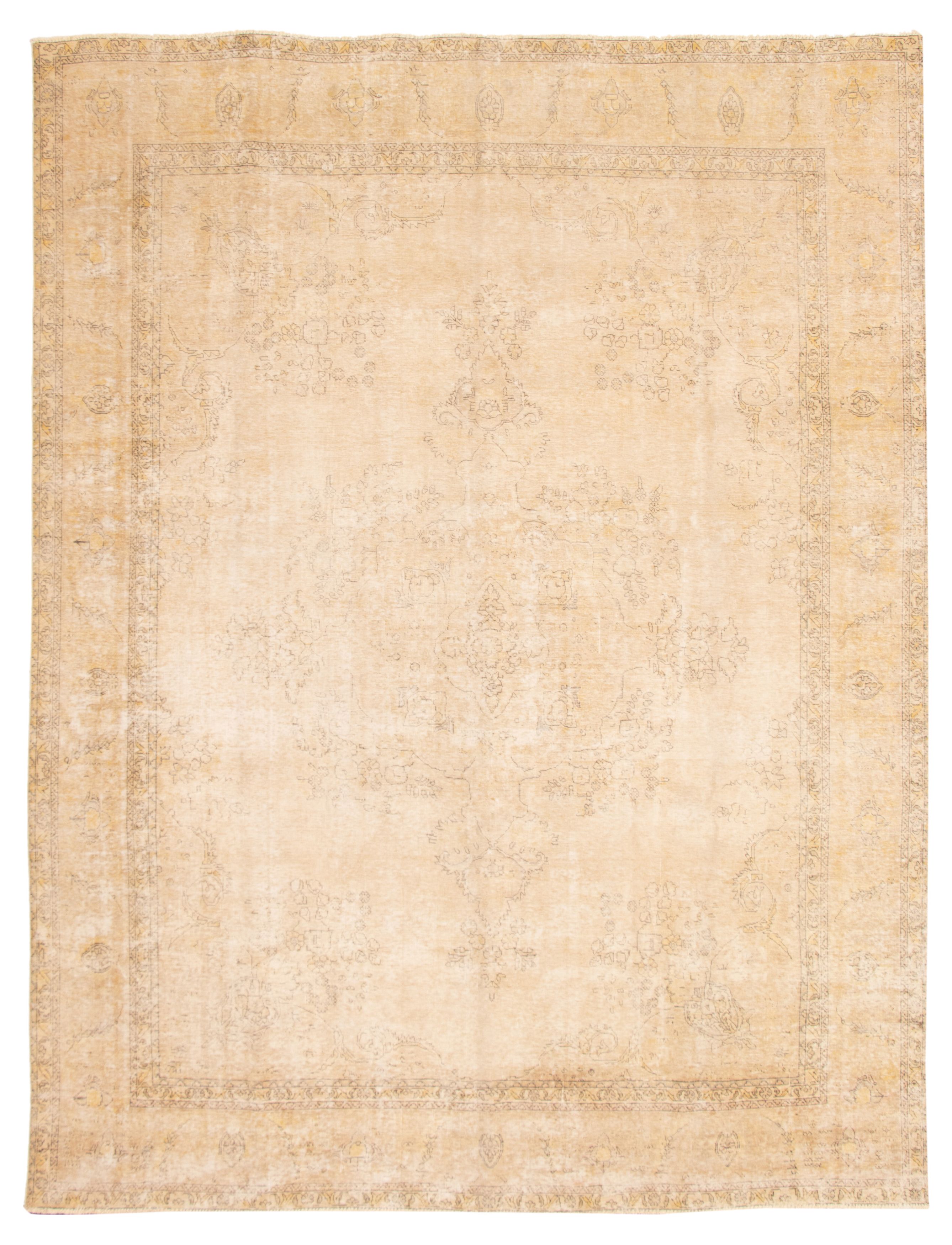 Hand-knotted Antalya Vintage Ivory Wool Rug 9'7" x 12'9" Size: 9'7" x 12'9"  