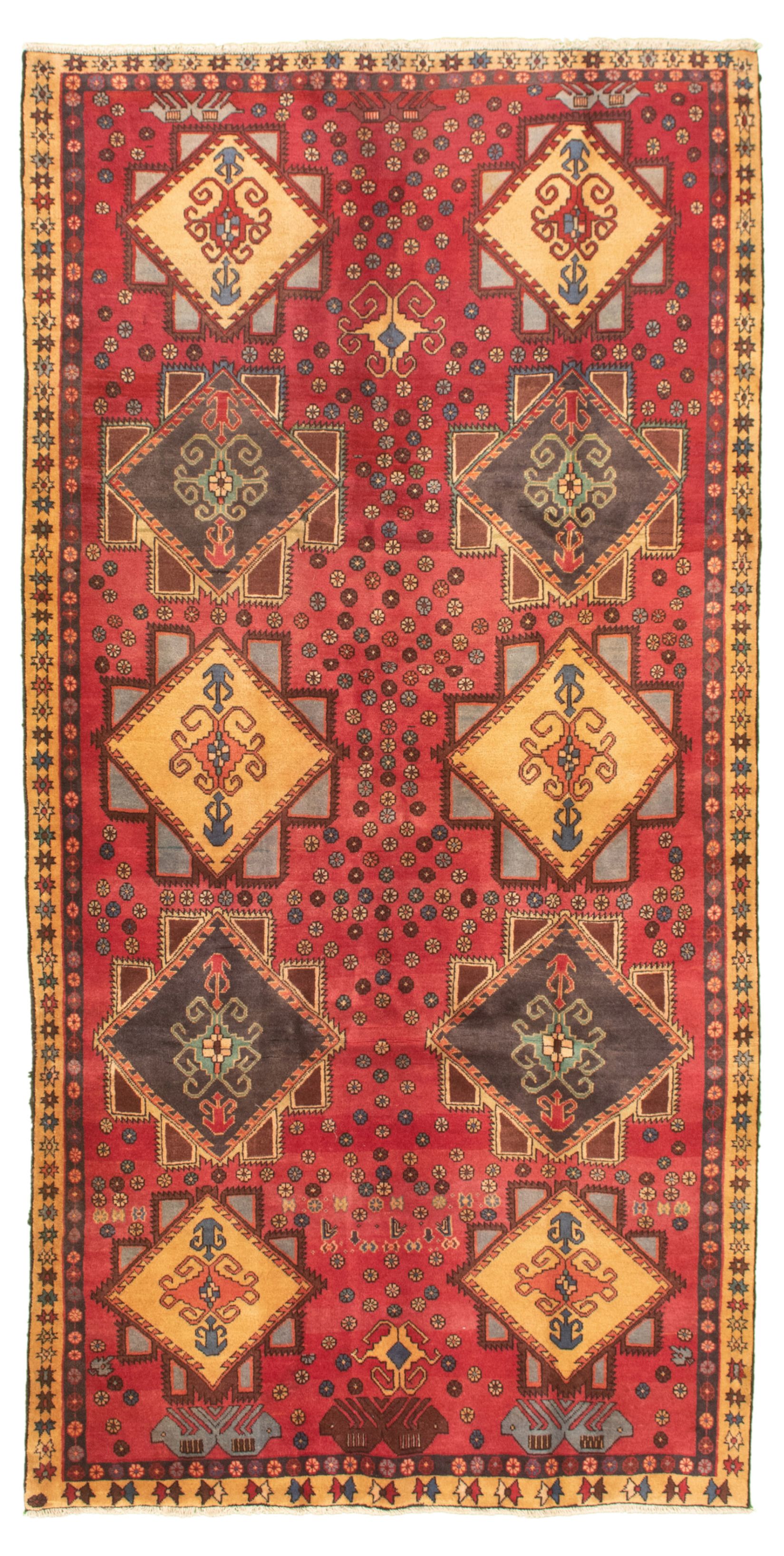 Hand-knotted Authentic Turkish Burgundy Wool Rug 4'11" x 9'8" Size: 4'11" x 9'8"  