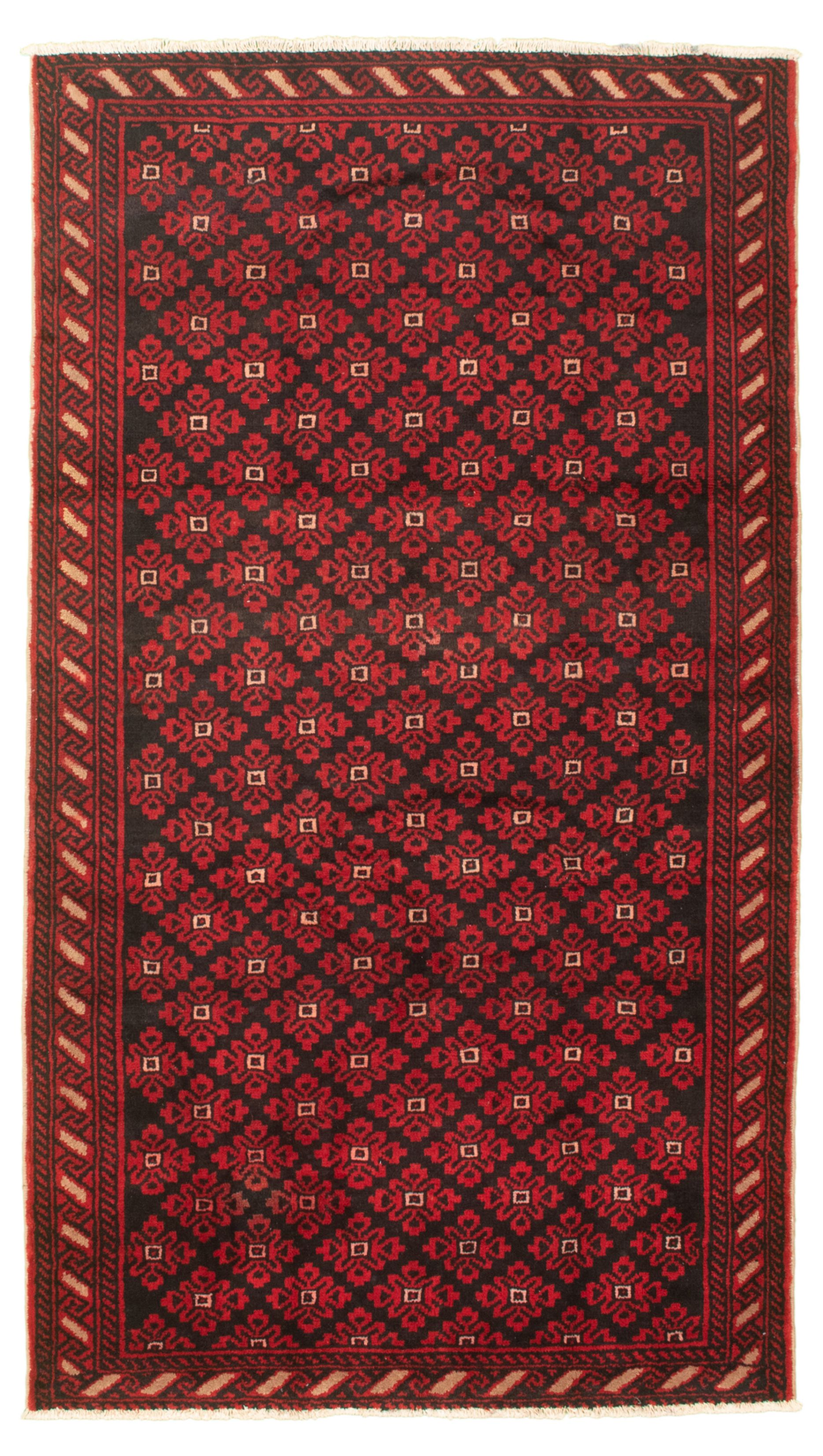 Hand-knotted Authentic Turkish Black Wool Rug 4'5" x 7'10" Size: 4'5" x 7'10"  