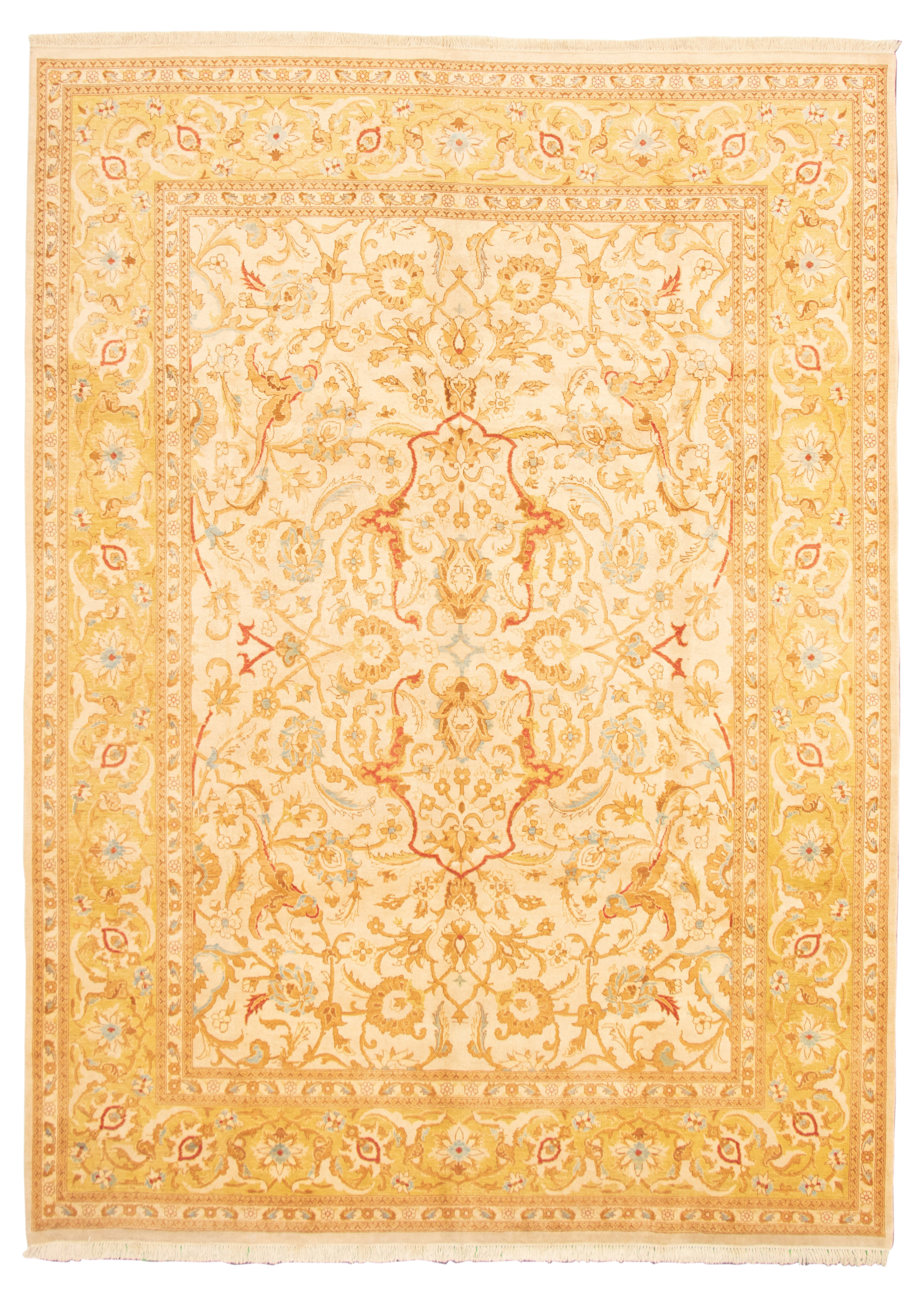 Hand-knotted Pako Persian 18/20 Ivory Wool Rug 9'2" x 12'6" Size: 9'2" x 12'6"  