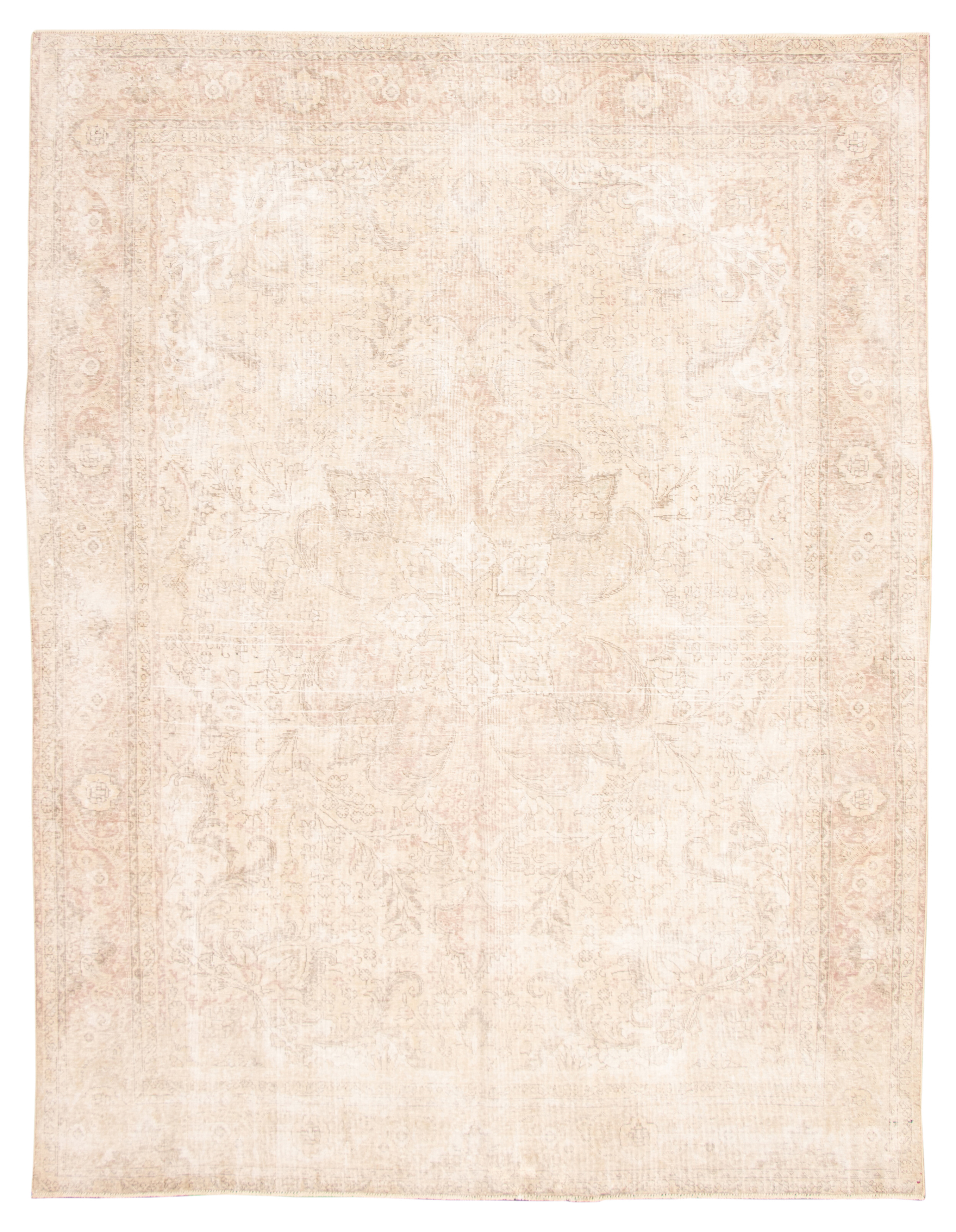 Hand-knotted Antalya Vintage Ivory Wool Rug 9'5" x 12'4" Size: 9'5" x 12'4"  