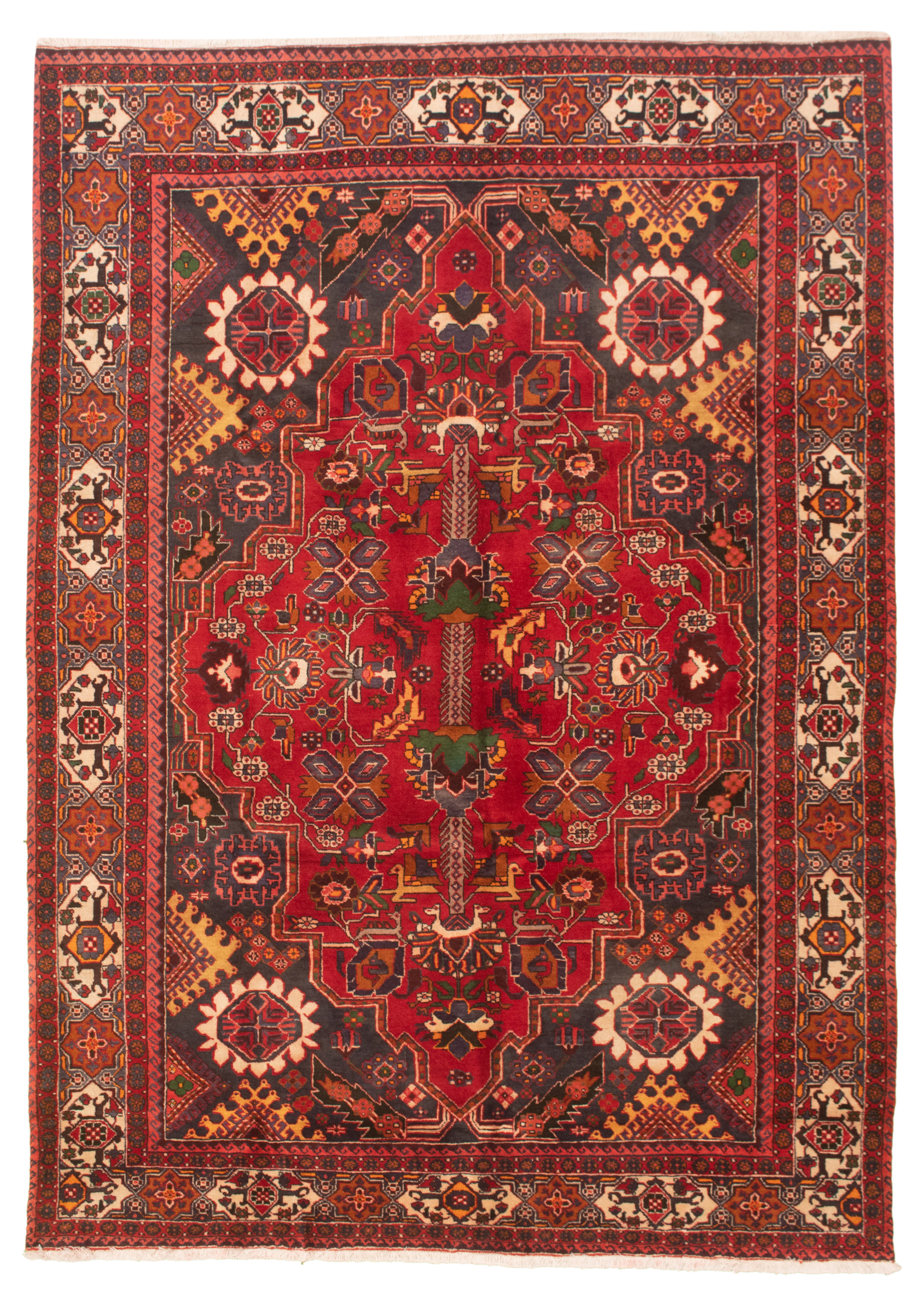 Hand-knotted Authentic Turkish Red Wool Rug 7'5" x 10'6" Size: 7'5" x 10'6"  