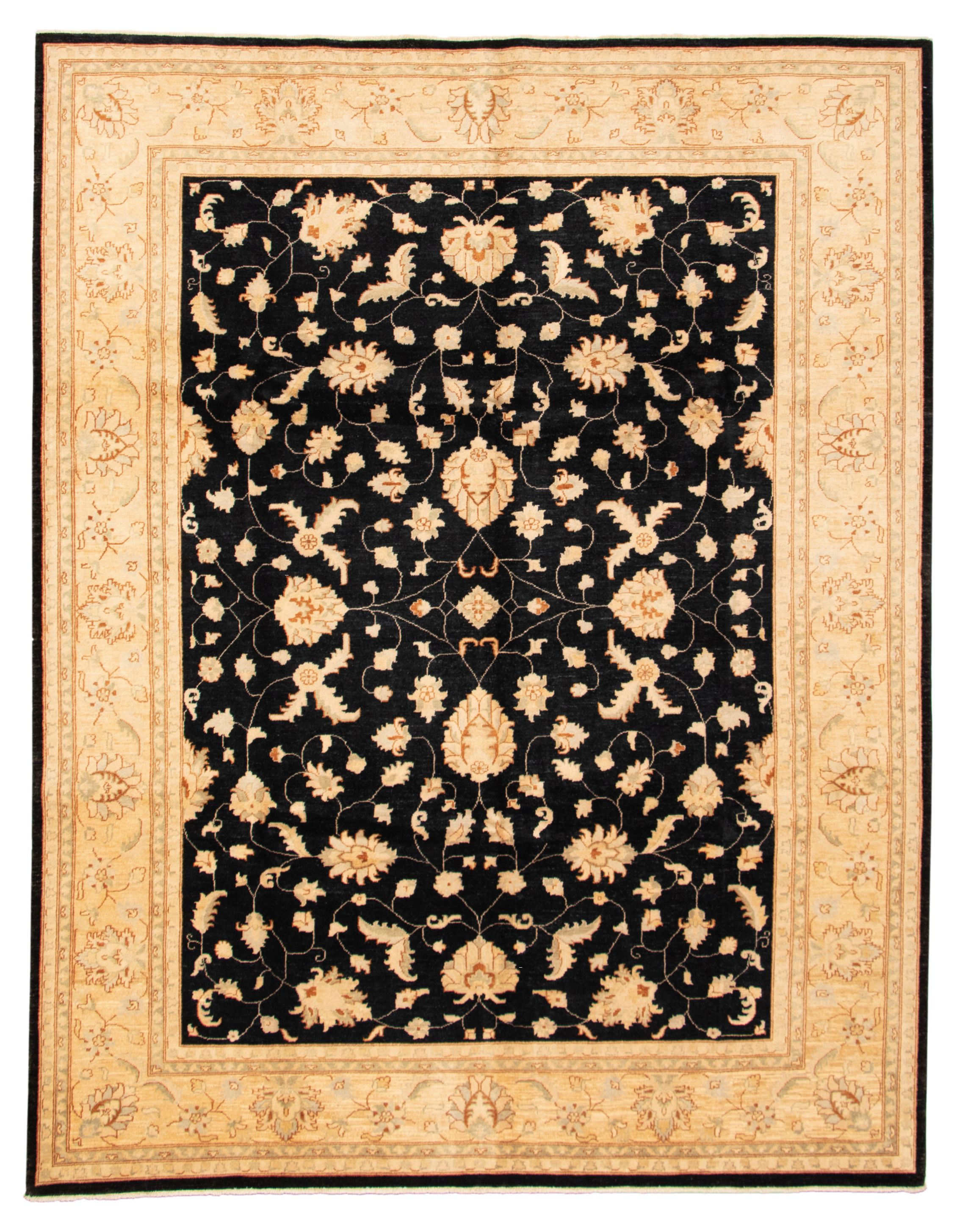 Hand-knotted Chobi Finest Black Wool Rug 9'3" x 11'10" Size: 9'3" x 11'10"  