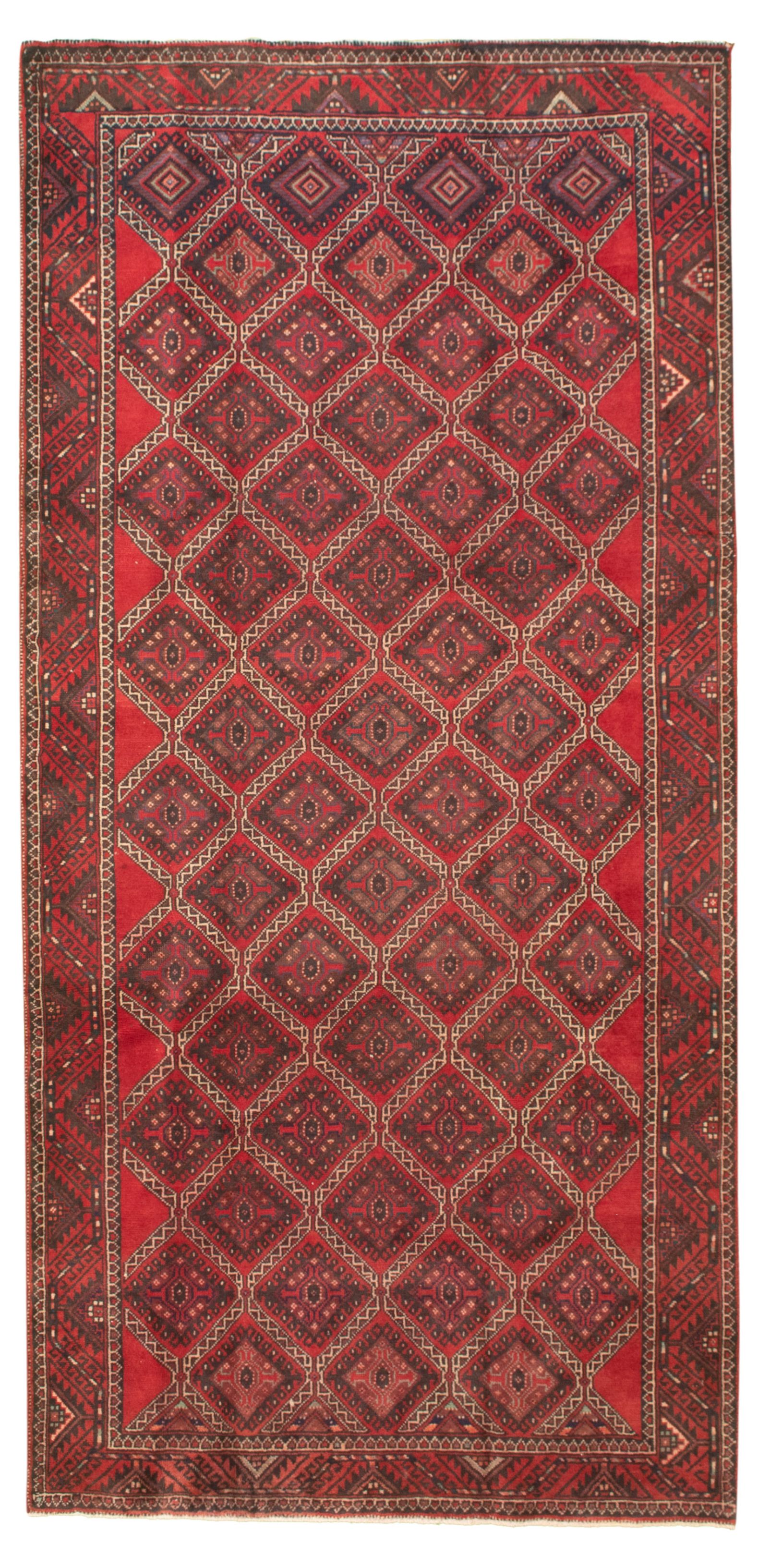 Hand-knotted Authentic Turkish Red Wool Rug 4'9" x 9'9" Size: 4'9" x 9'9"  