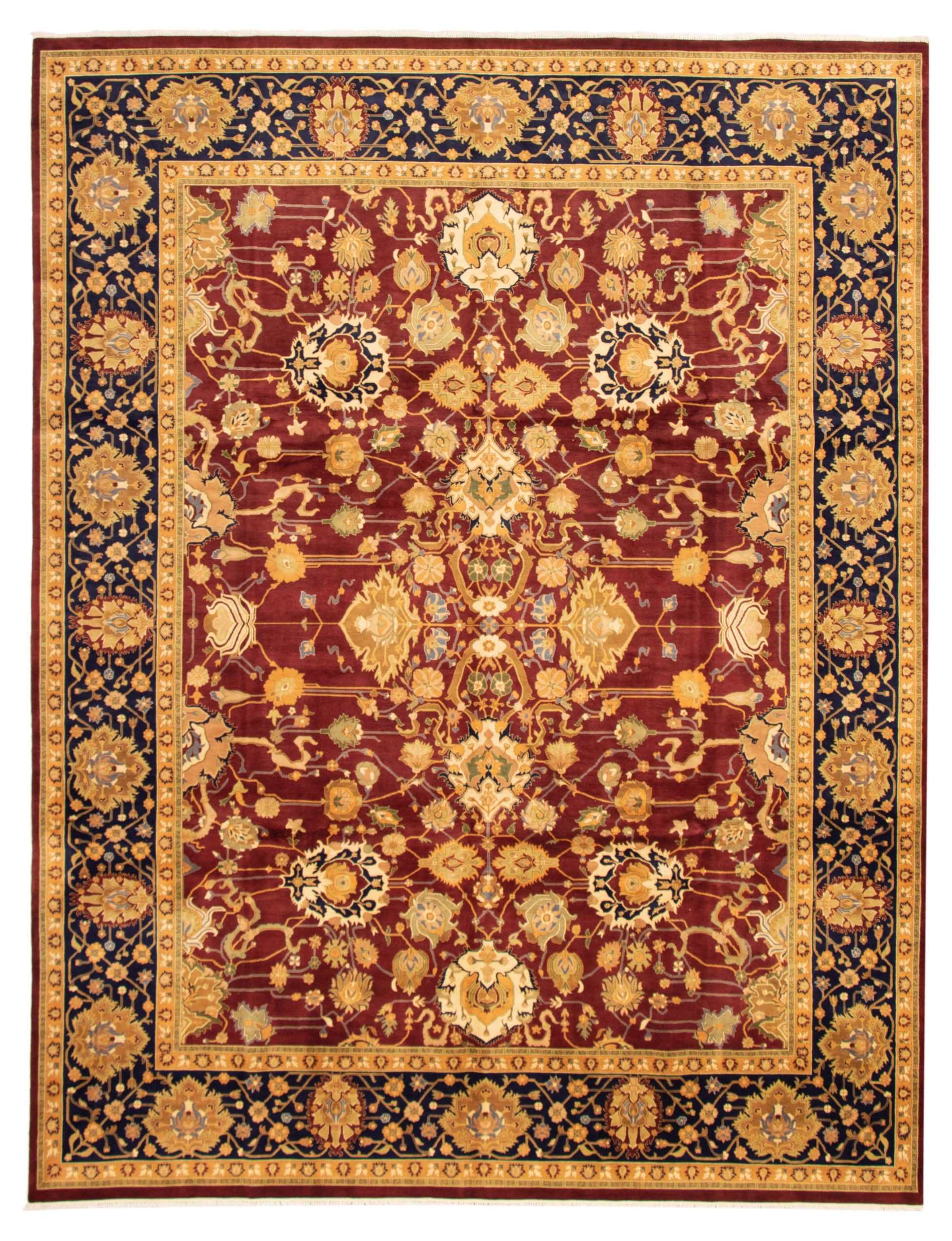 Hand-knotted Pako Persian 18/20 Dark Red Wool Rug 9'2" x 12'4" Size: 9'2" x 12'4"  