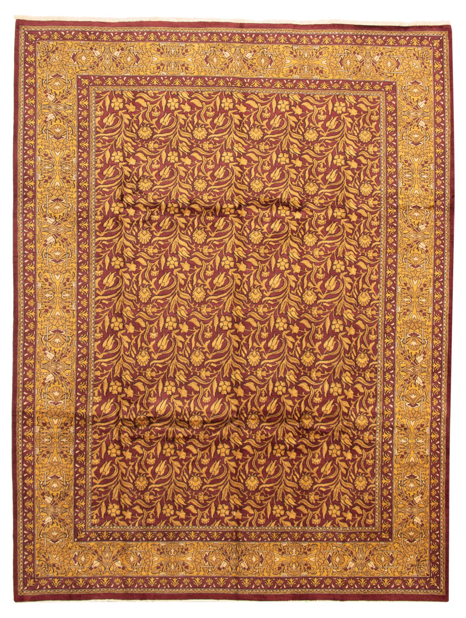 Hand-knotted Pako Persian 18/20 Dark Red Wool Rug 9'0" x 11'9" Size: 9'0" x 11'9"  