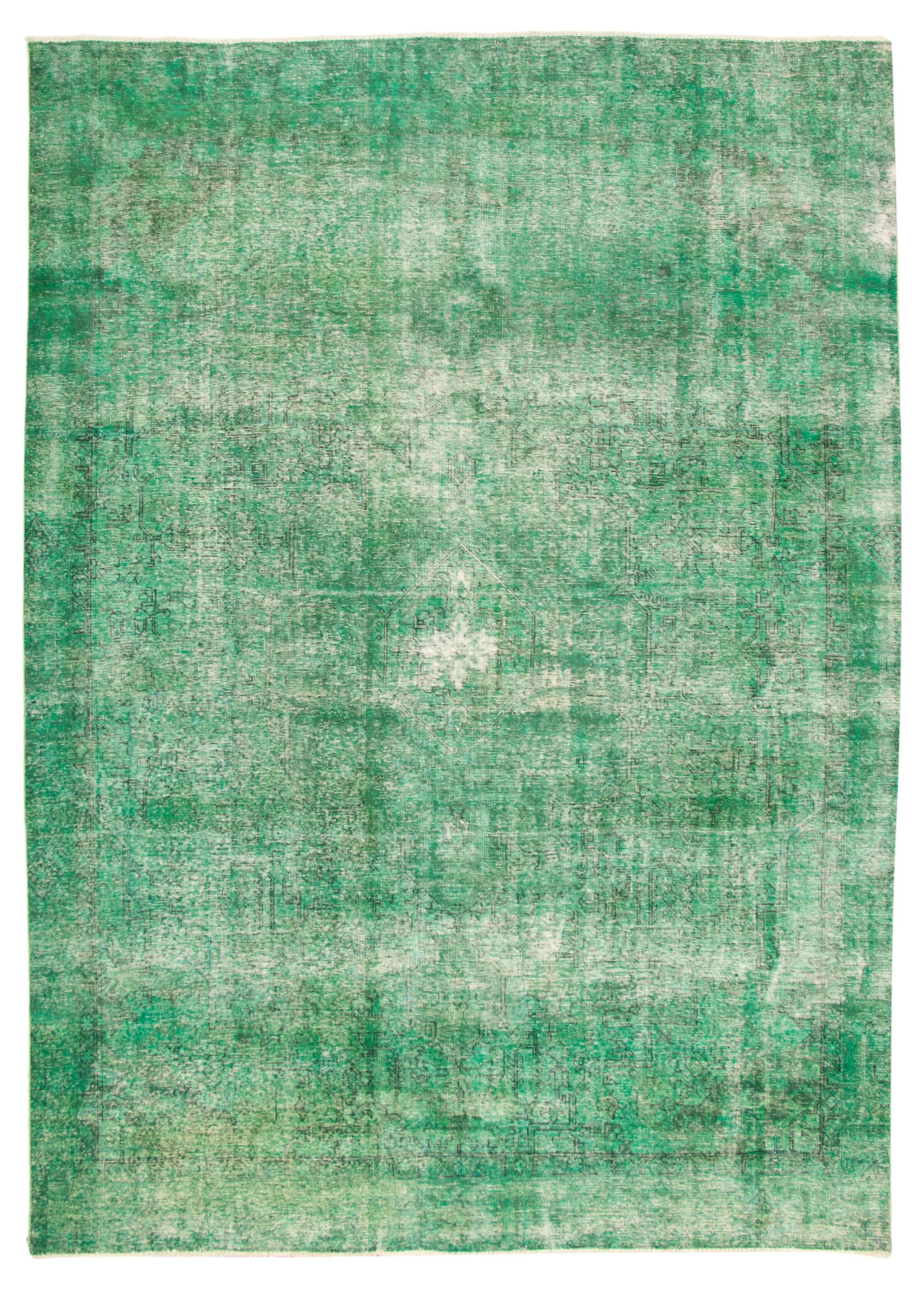 Hand-knotted Color Transition Green Wool Rug 8'9" x 12'2" Size: 8'9" x 12'2"  