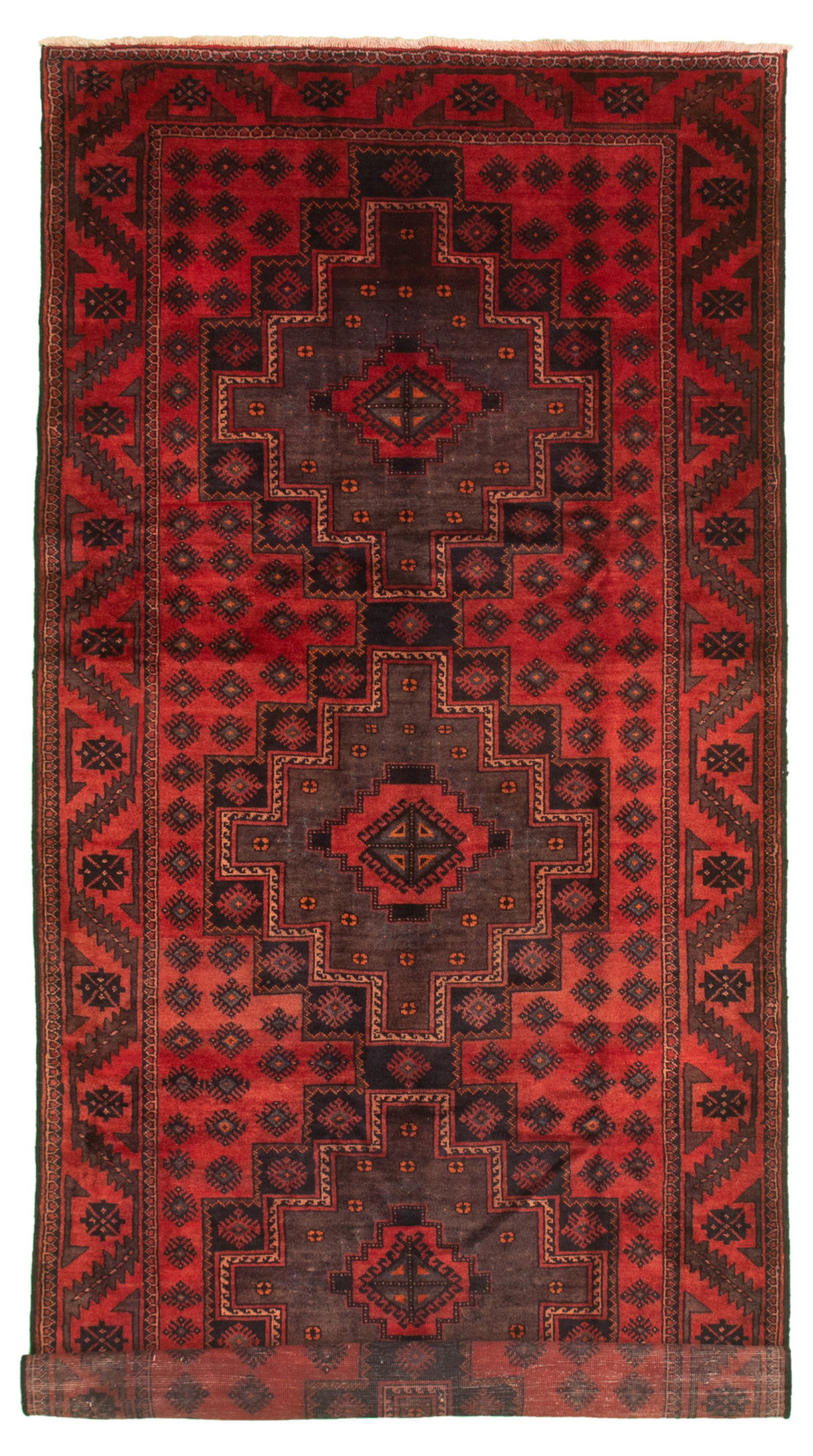 Hand-knotted Authentic Turkish Red Wool Rug 4'10" x 10'4" Size: 4'10" x 10'4"  