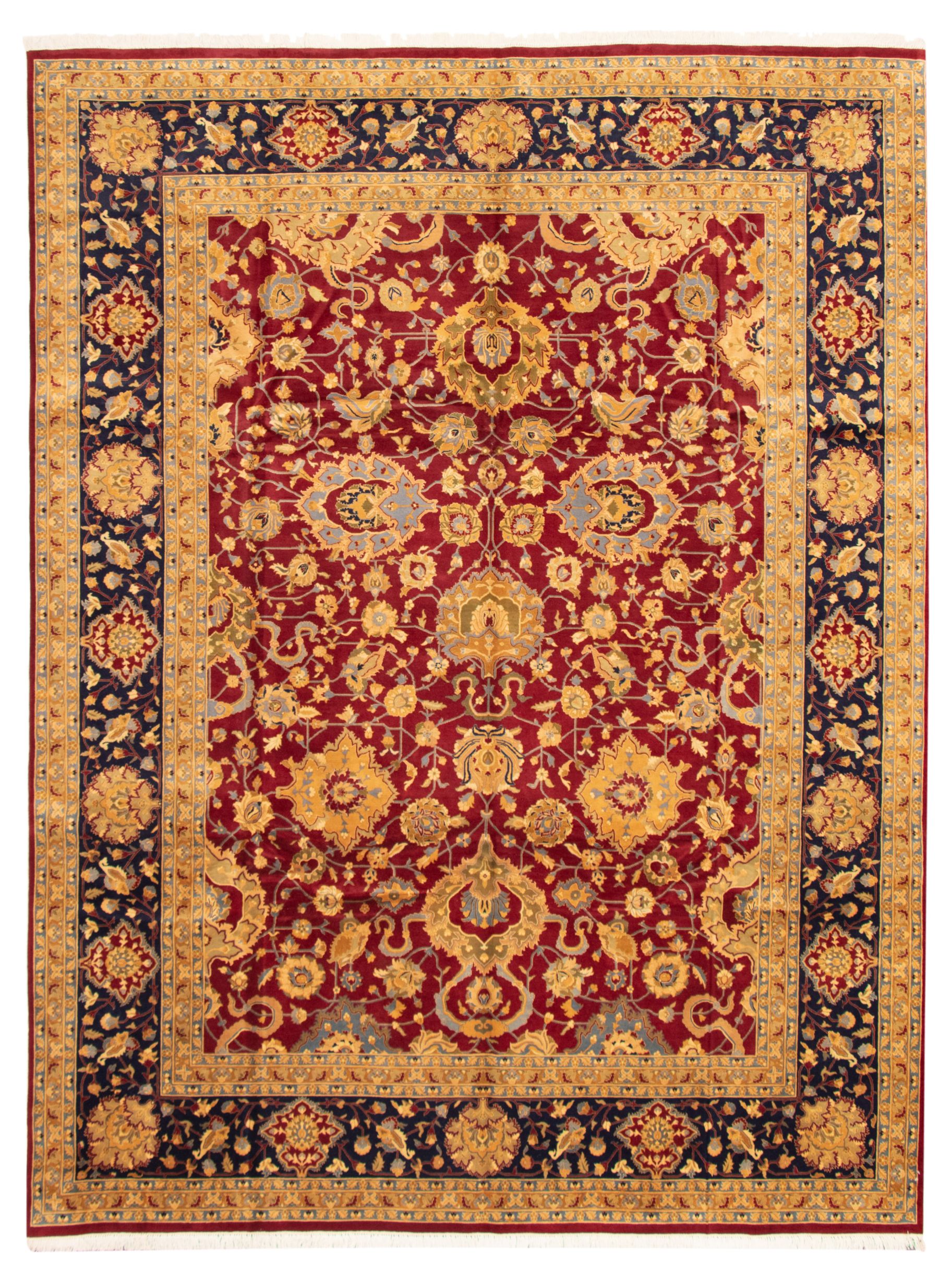 Hand-knotted Pako Persian 18/20 Dark Red Wool Rug 9'0" x 11'10" Size: 9'0" x 11'10"  