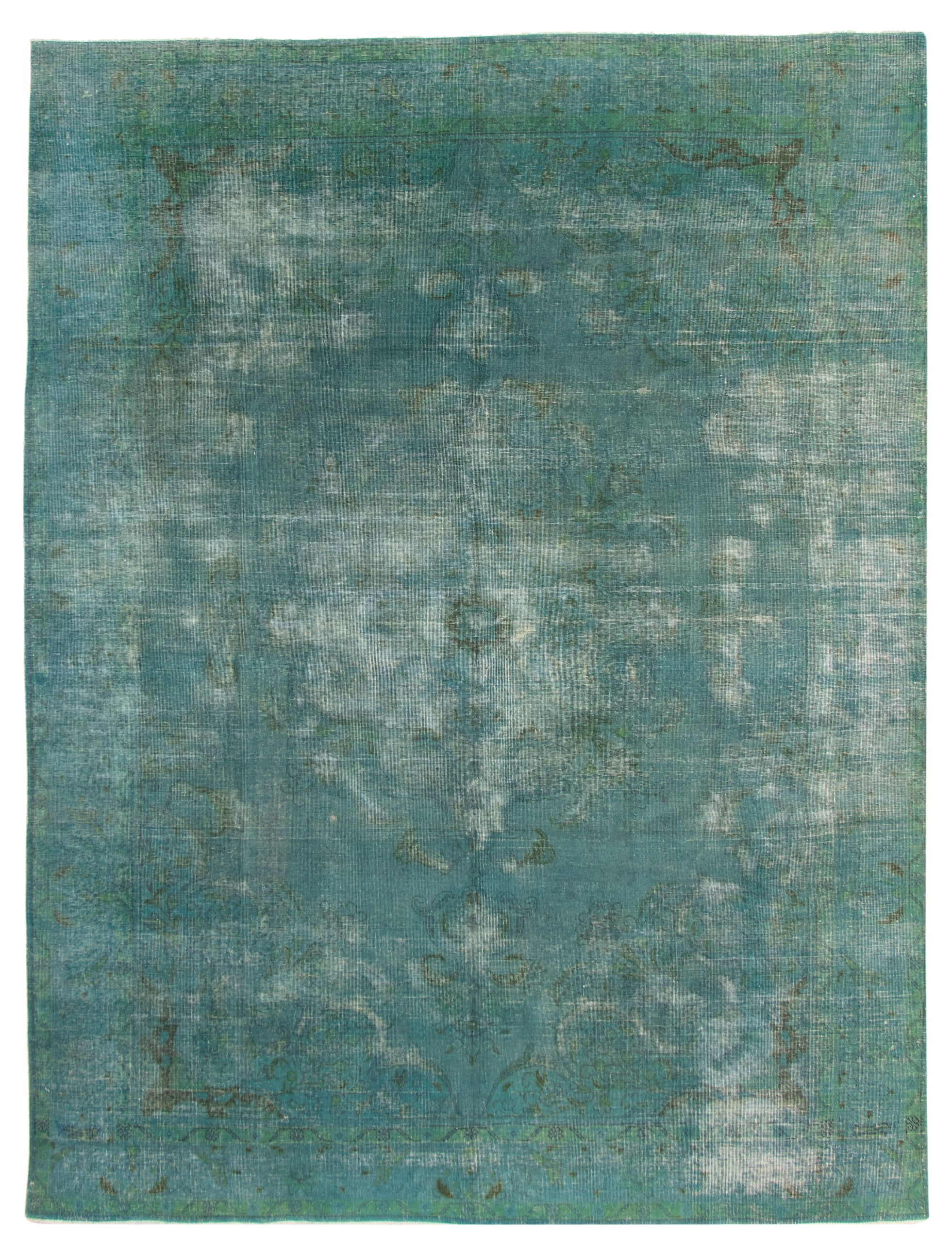 Hand-knotted Color Transition Teal Wool Rug 9'5" x 12'3" Size: 9'5" x 12'3"  
