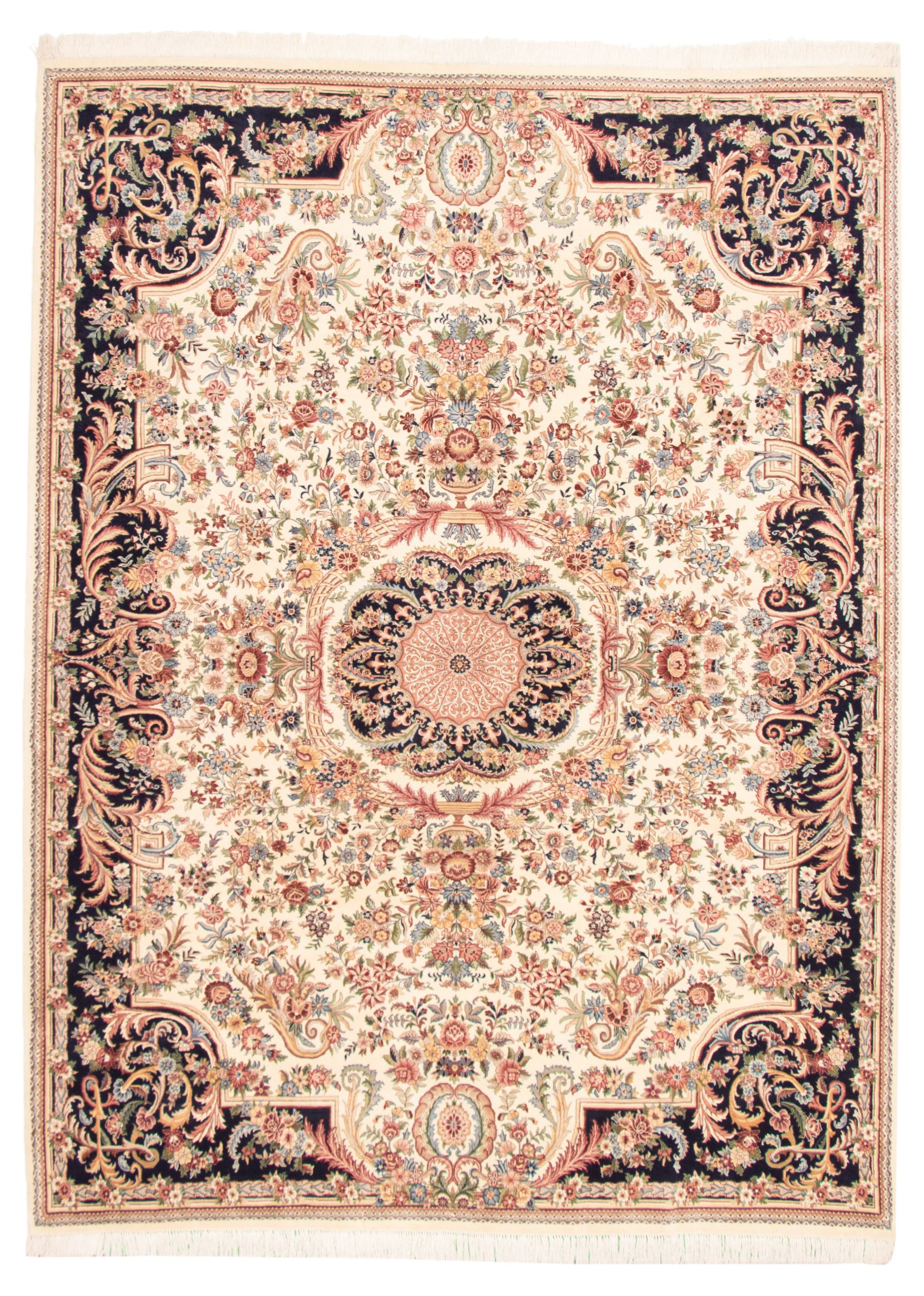Hand-knotted Pako Persian 18/20 Cream Wool Rug 9'1" x 12'0" Size: 9'1" x 12'0"  