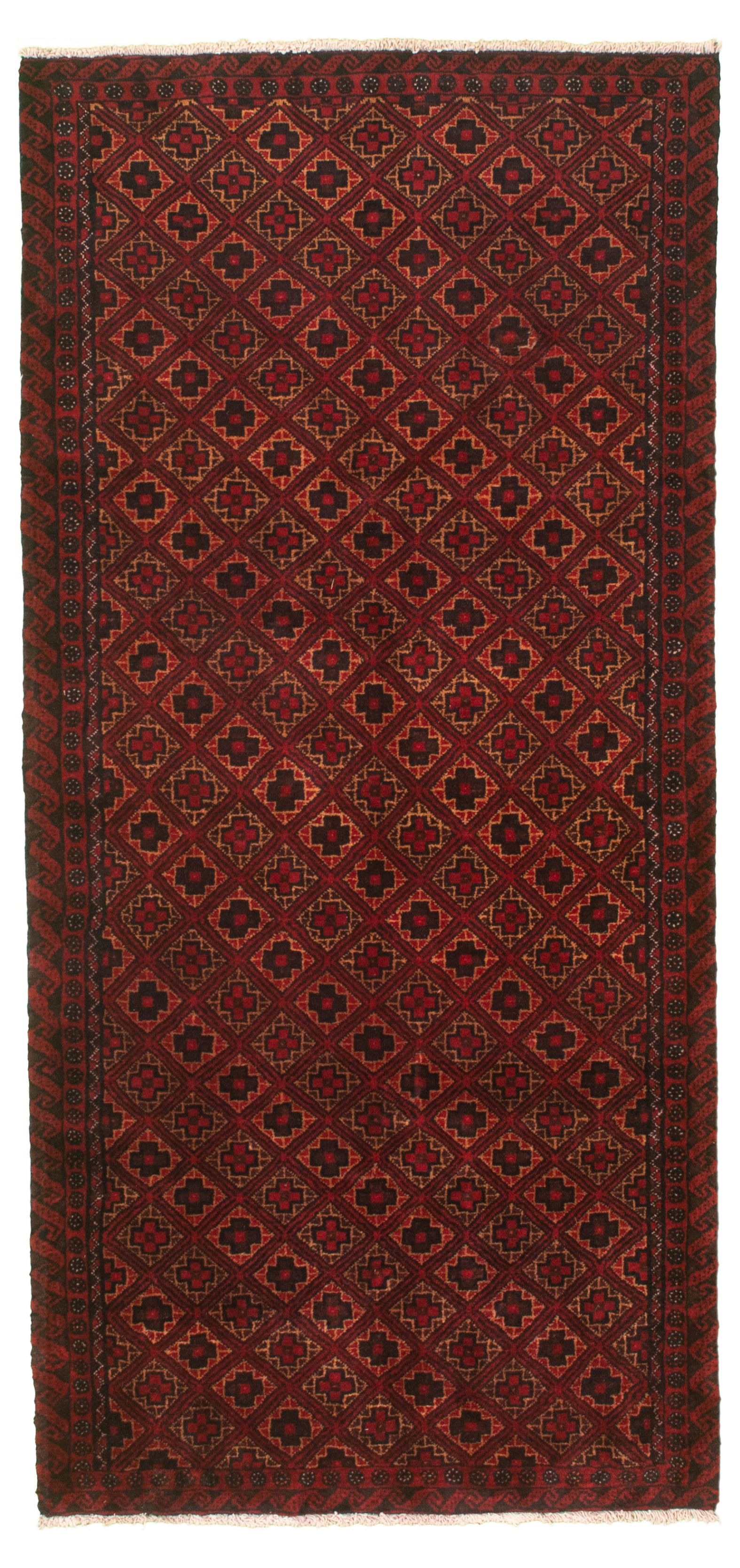 Hand-knotted Authentic Turkish Red Wool Rug 3'4" x 7'0" Size: 3'4" x 7'0"  