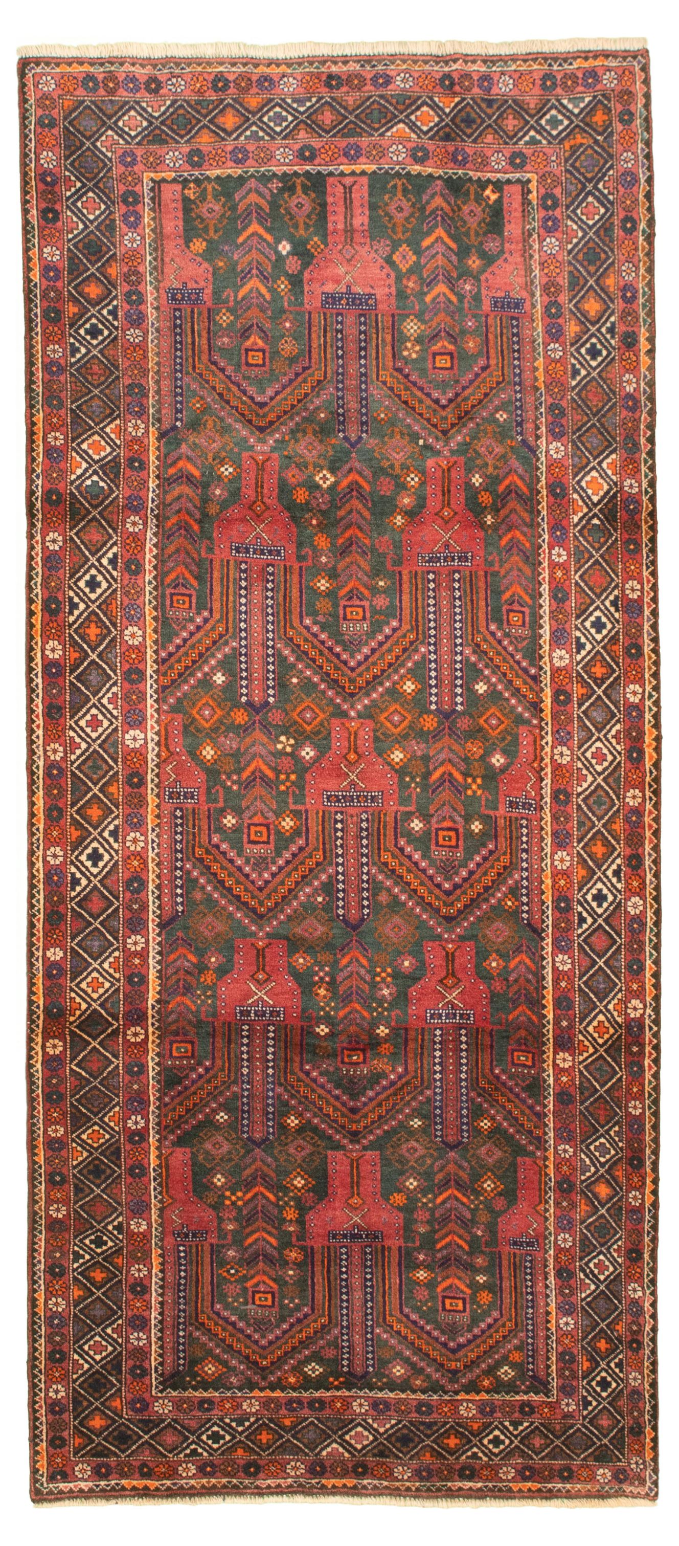 Hand-knotted Authentic Turkish Red Wool Rug 3'9" x 8'11" Size: 3'9" x 8'11"  