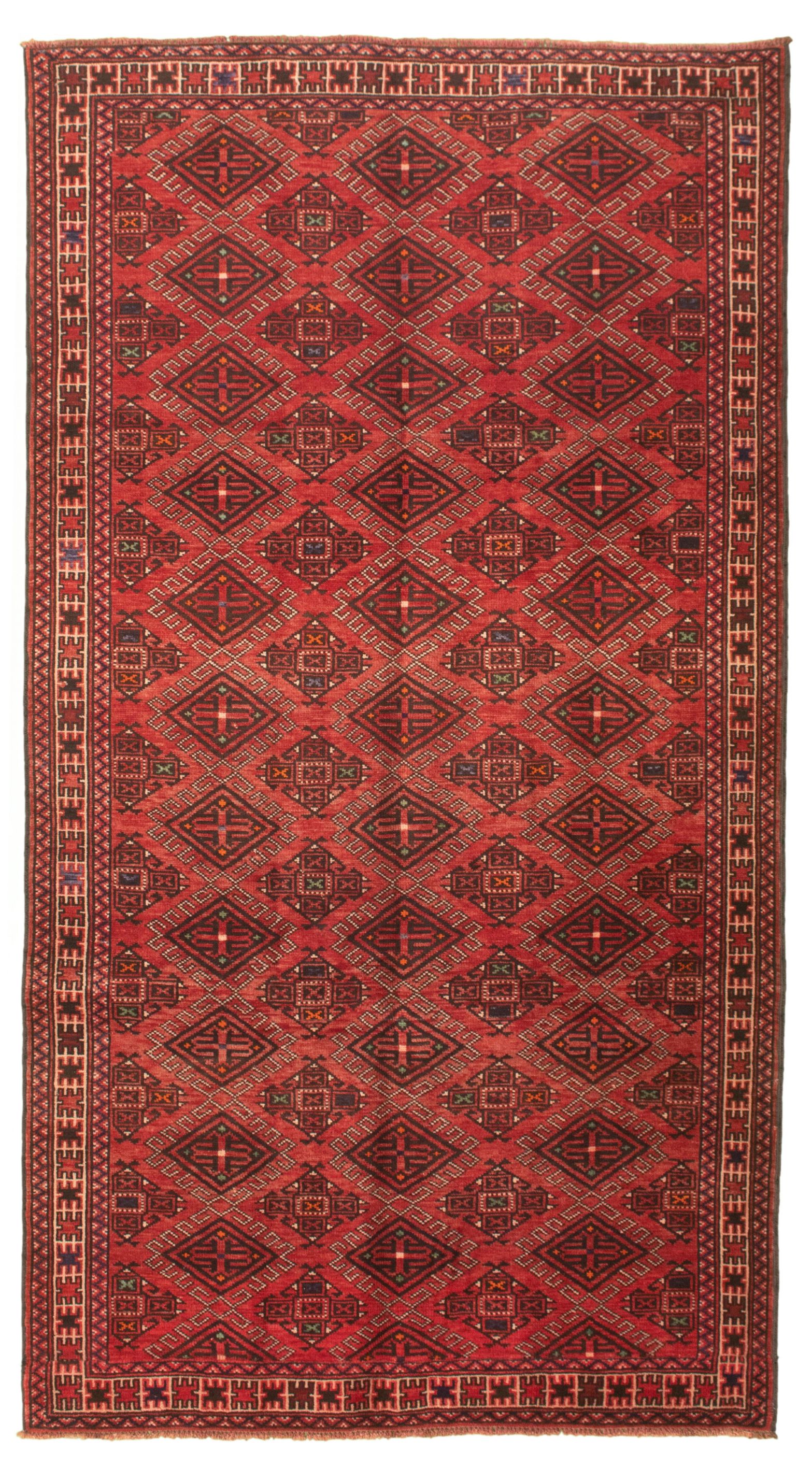 Hand-knotted Authentic Turkish Red Wool Rug 5'1" x 9'5" Size: 5'1" x 9'5"  