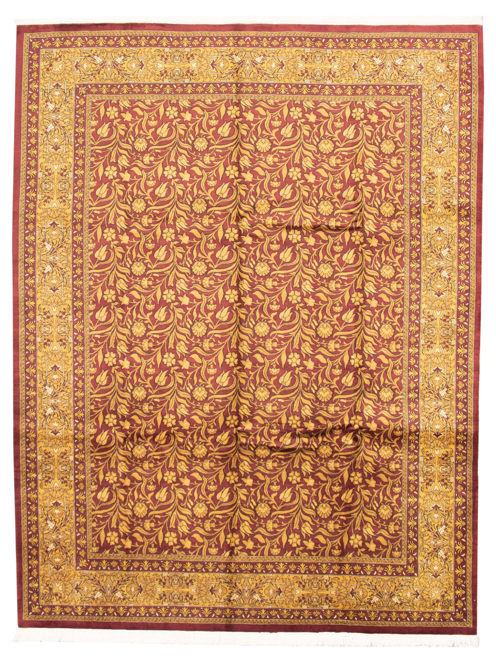 Hand-knotted Pako Persian 18/20 Dark Red Wool Rug 9'0" x 12'1"  Size: 9'0" x 12'1"  
