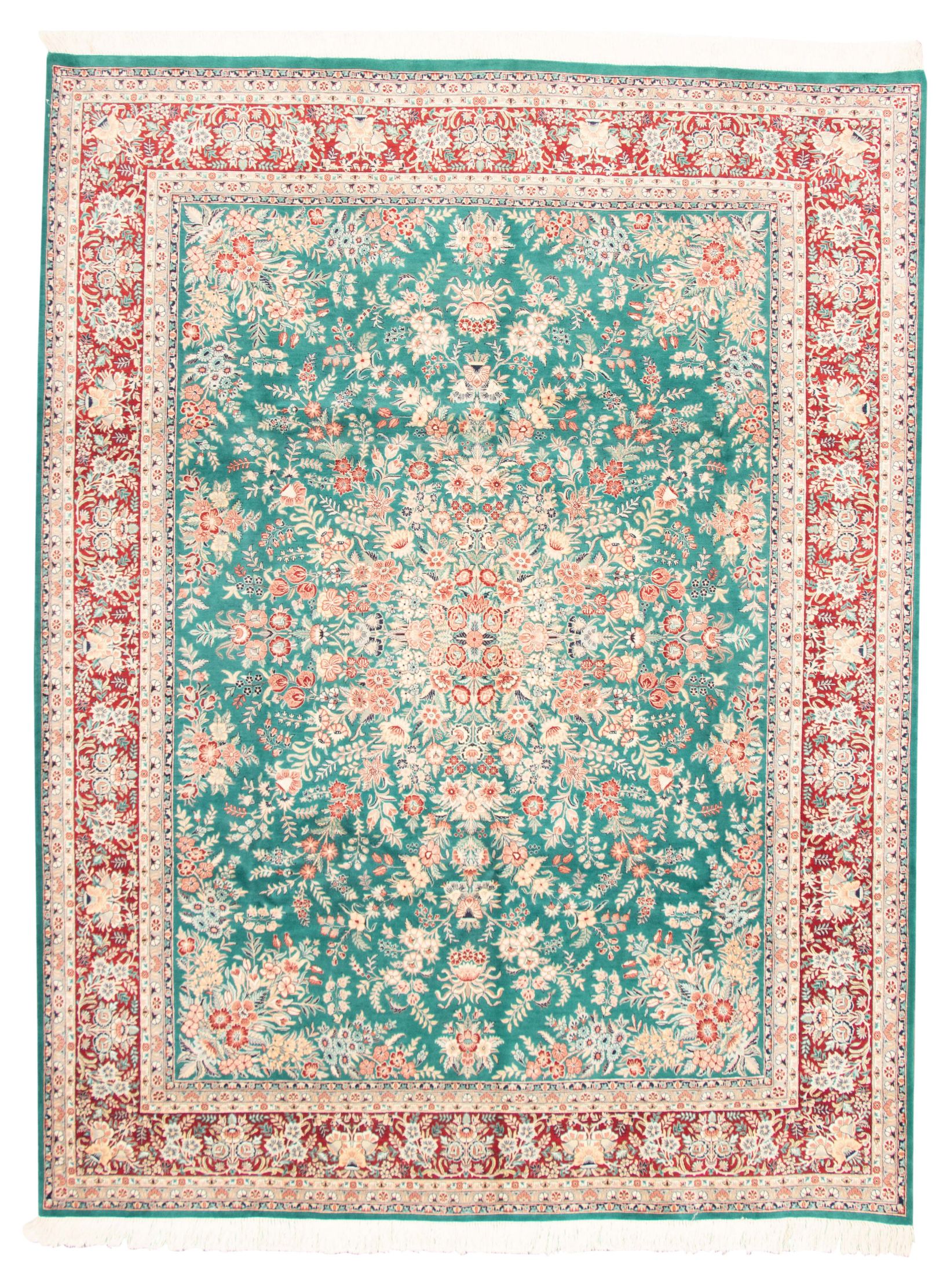 Hand-knotted Pako Persian 18/20 Teal Wool Rug 9'0" x 12'0" Size: 9'0" x 12'0"  
