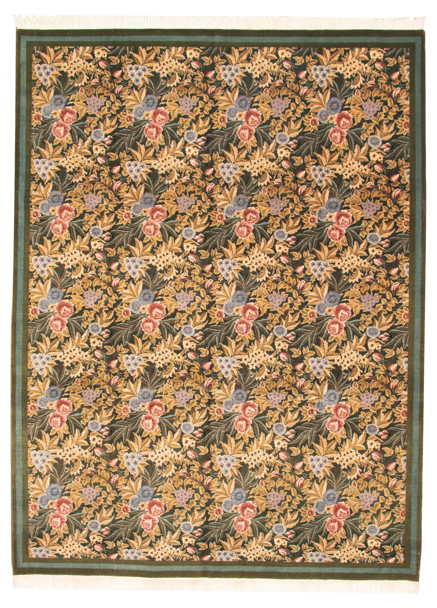 Hand-knotted Pako Persian 18/20 Dark Green Wool Rug 9'0" x 12'1" Size: 9'0" x 12'1"  