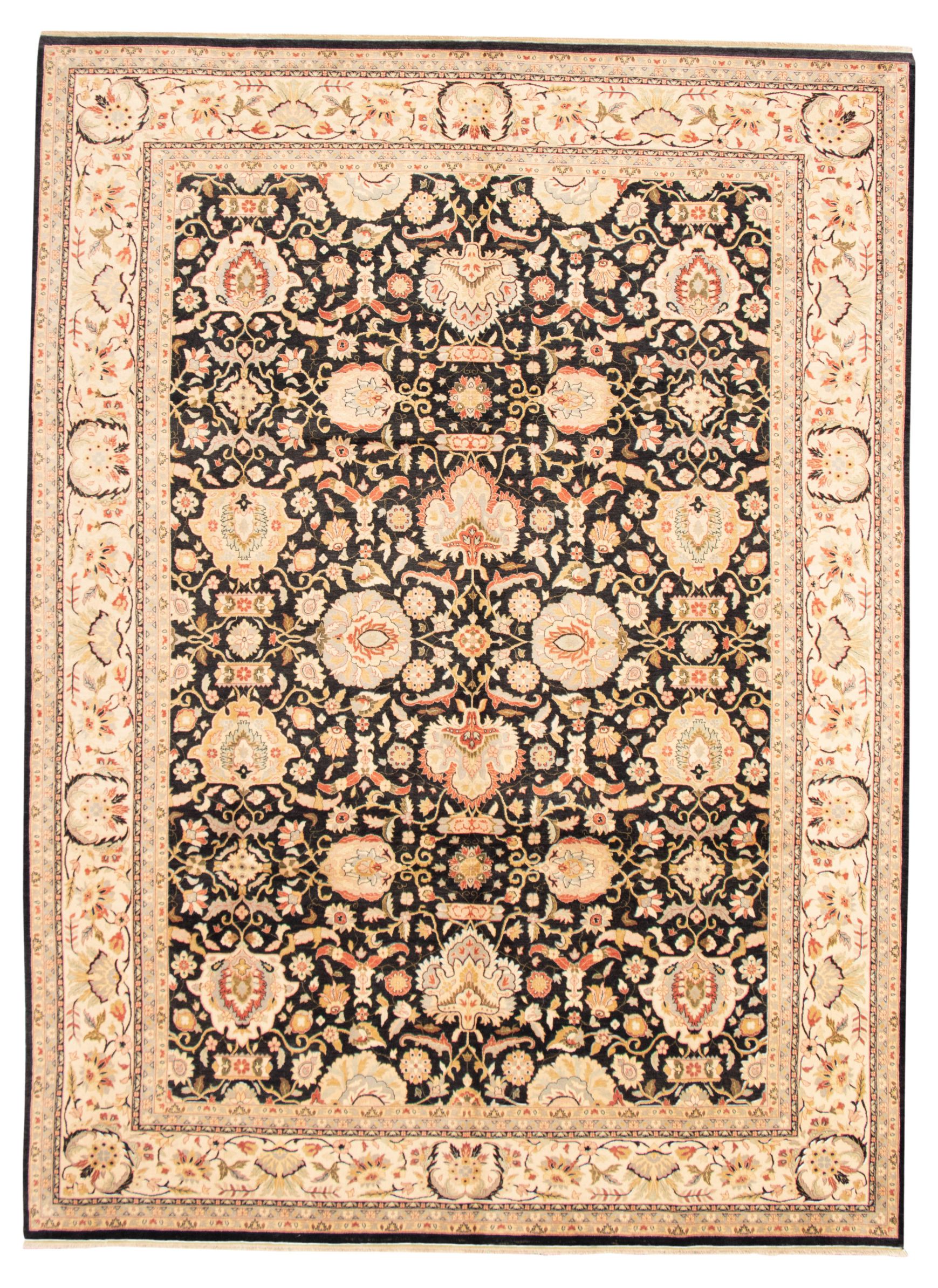 Hand-knotted Pako Persian 18/20 Black Wool Rug 9'1" x 12'4" Size: 9'1" x 12'4"  
